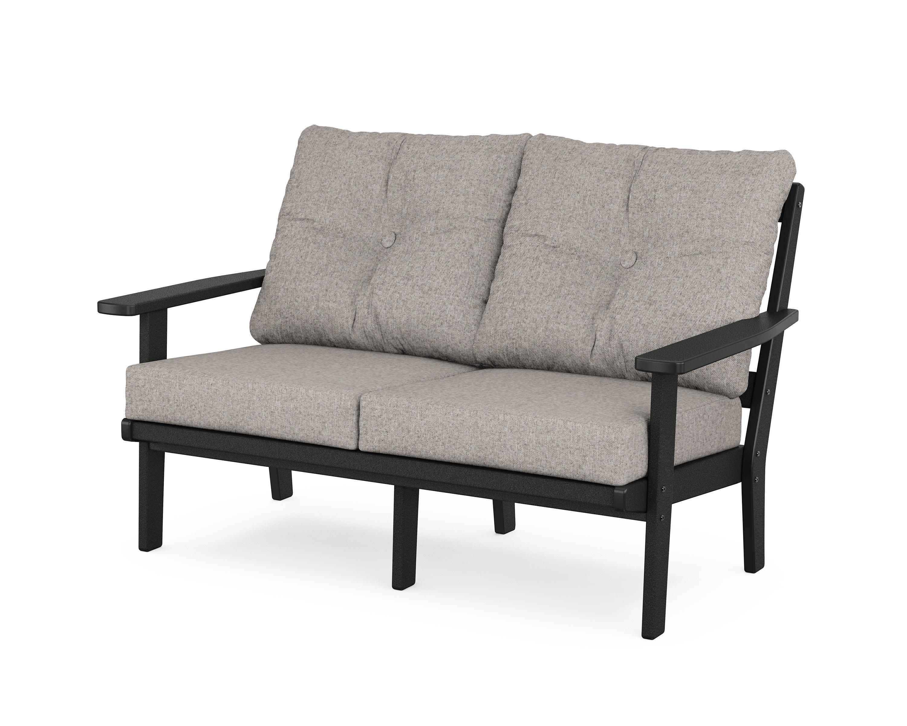 Oxford Deep SeatingLoveseat in Black / Weathered Tweed
