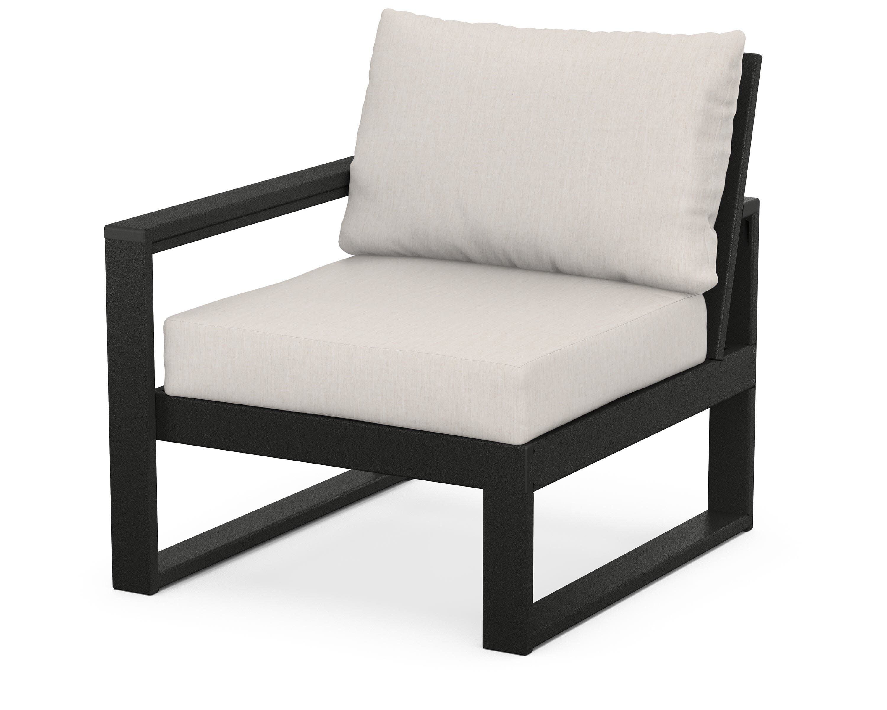 EDGE Modular Left Arm Chair in Black / Cast Ash
