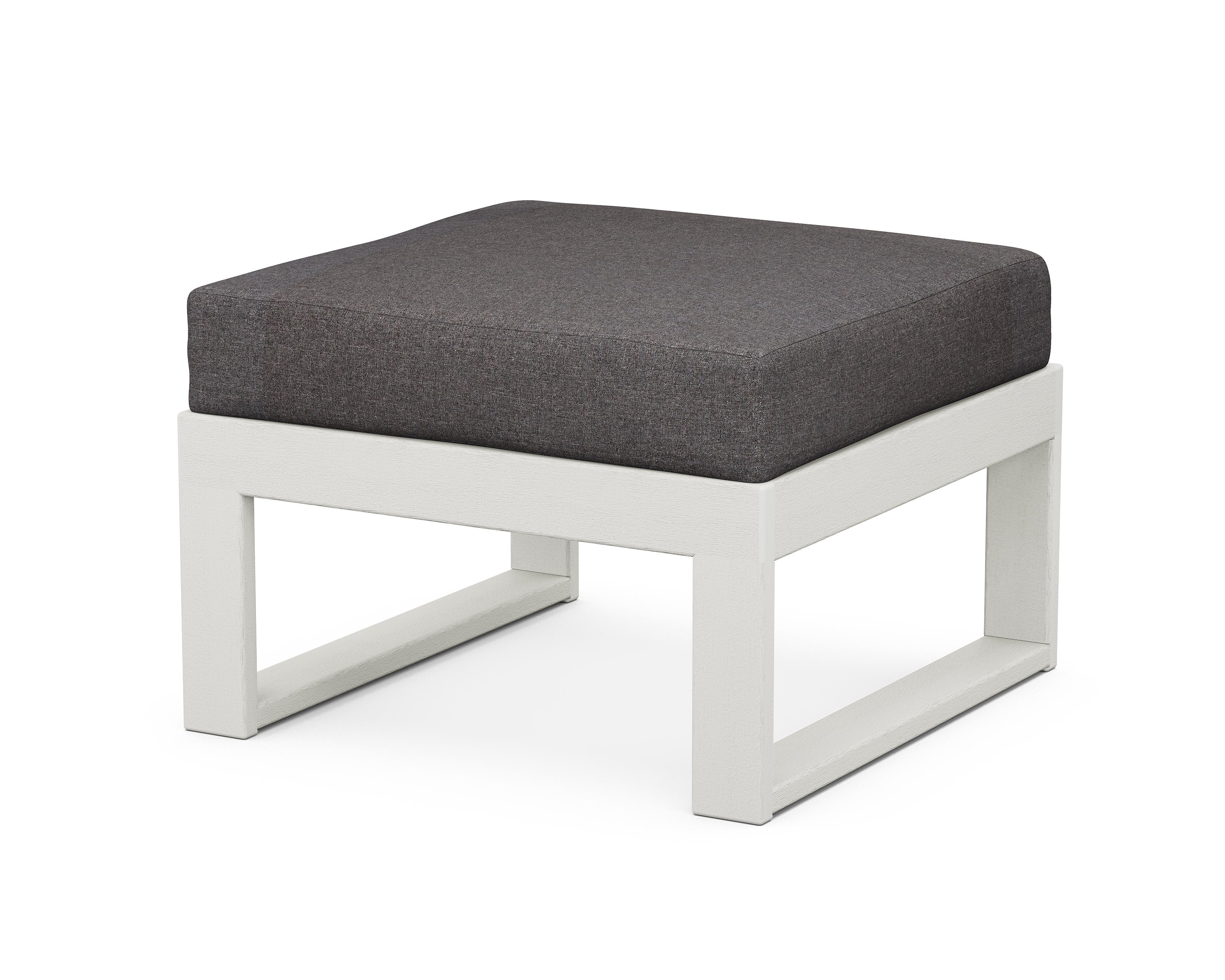 Modular Ottoman - Modern in Vintage White / Ash Charcoal