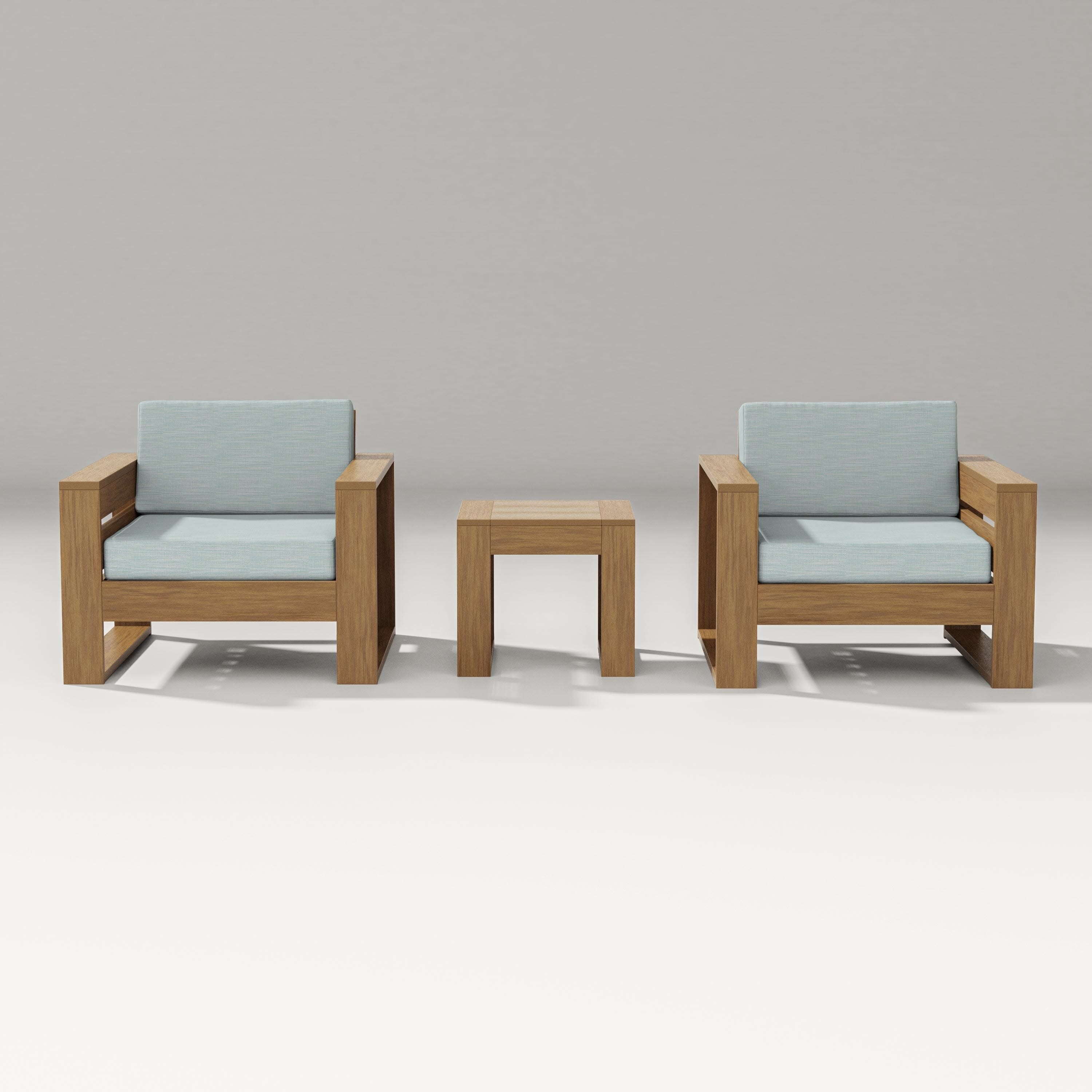 Latitude 3-Piece Lounge Chair Set in Natural / Soothe Mist