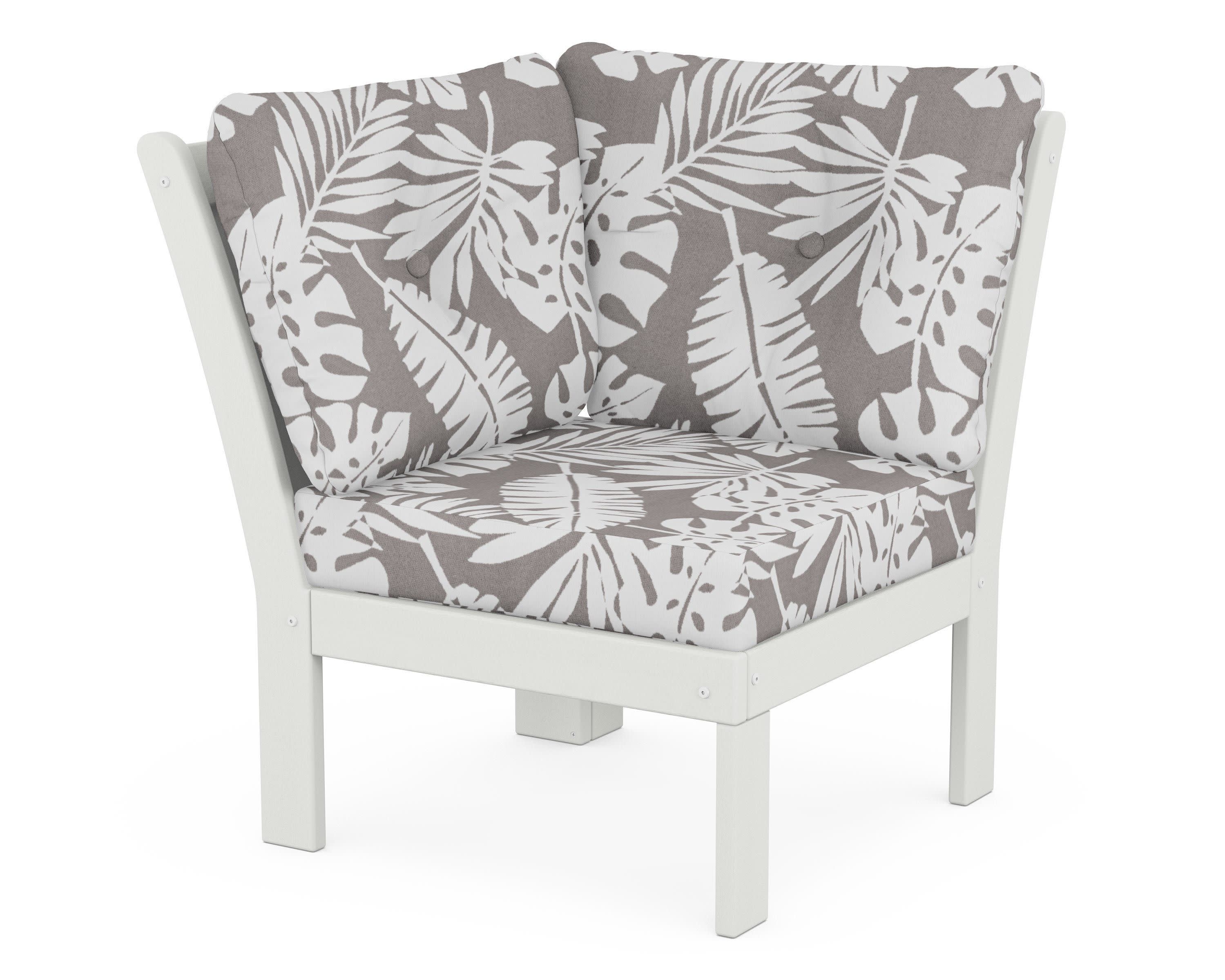 Vineyard Modular Corner Chair in Vintage White / Leaf Grey Mist