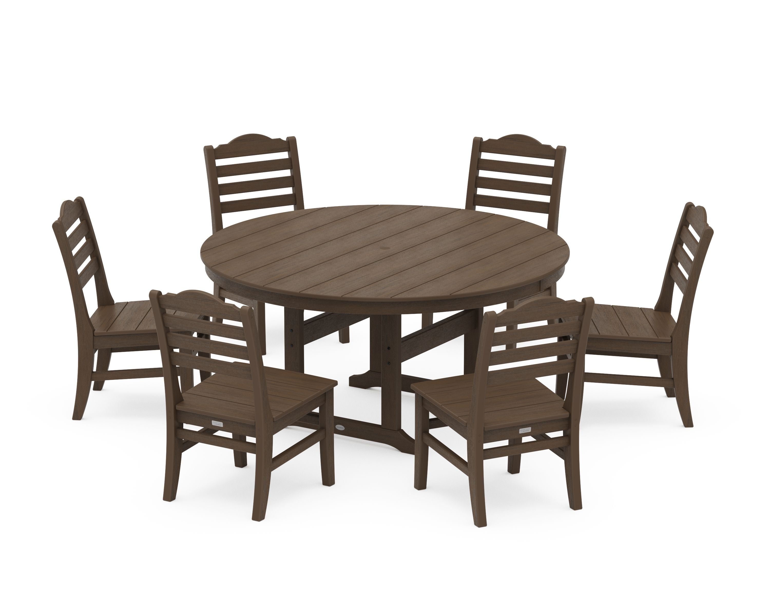 Savannah 7-Piece Side Chair Round Farmhouse Dining Set in Kona