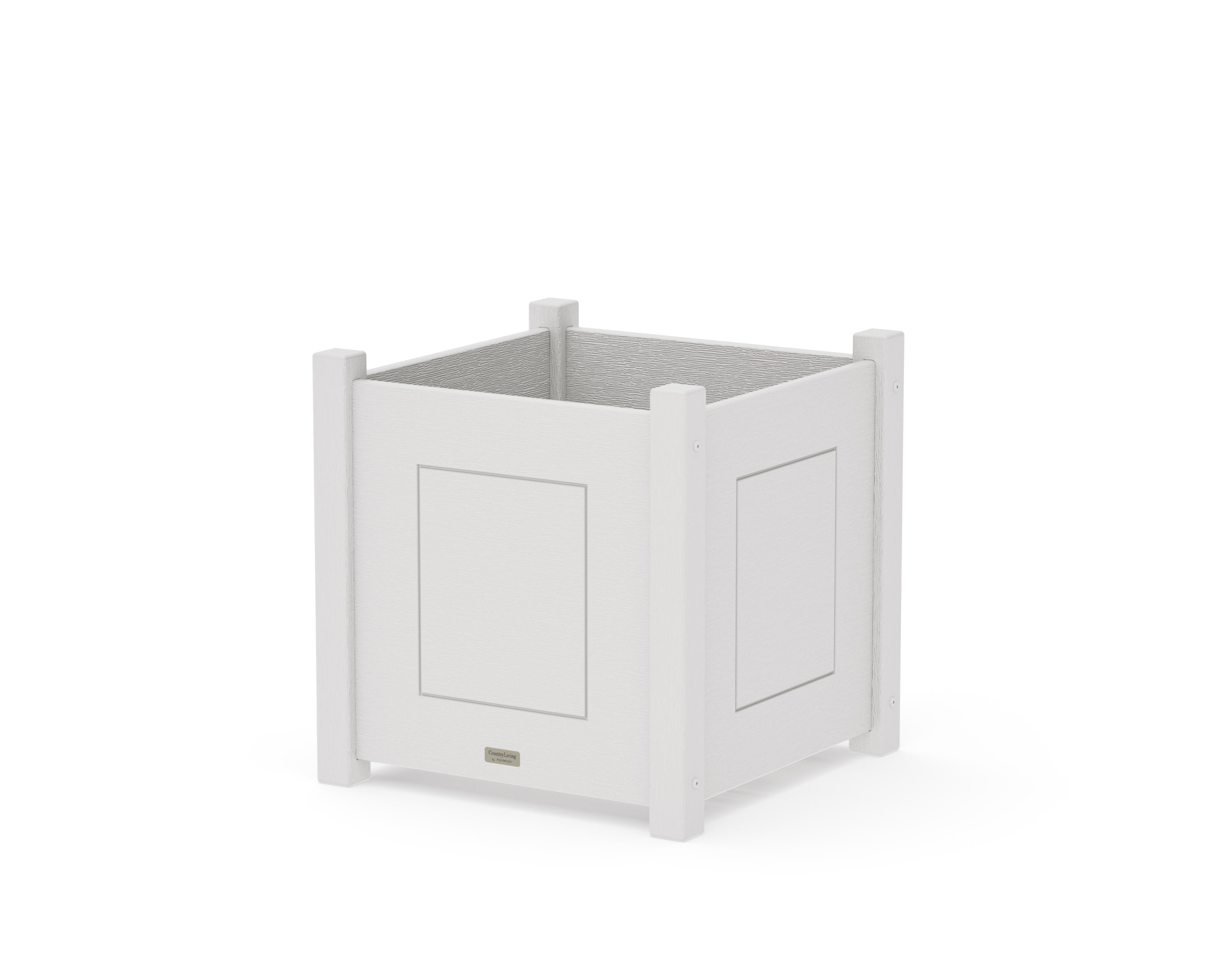 Country Living Large Square Planter Box in Vintage White