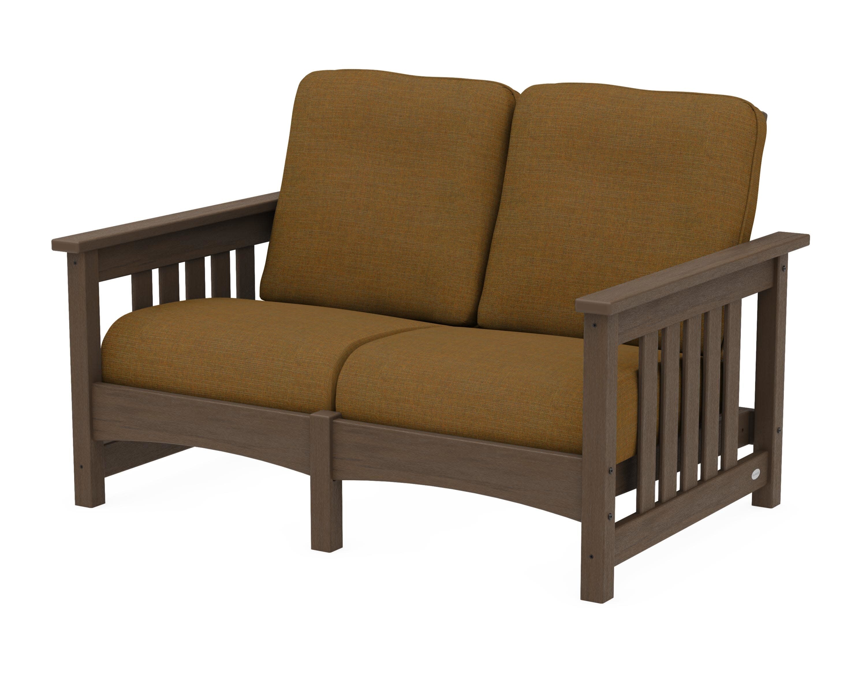 Club Mission Loveseat in Kona / Exhale Teak