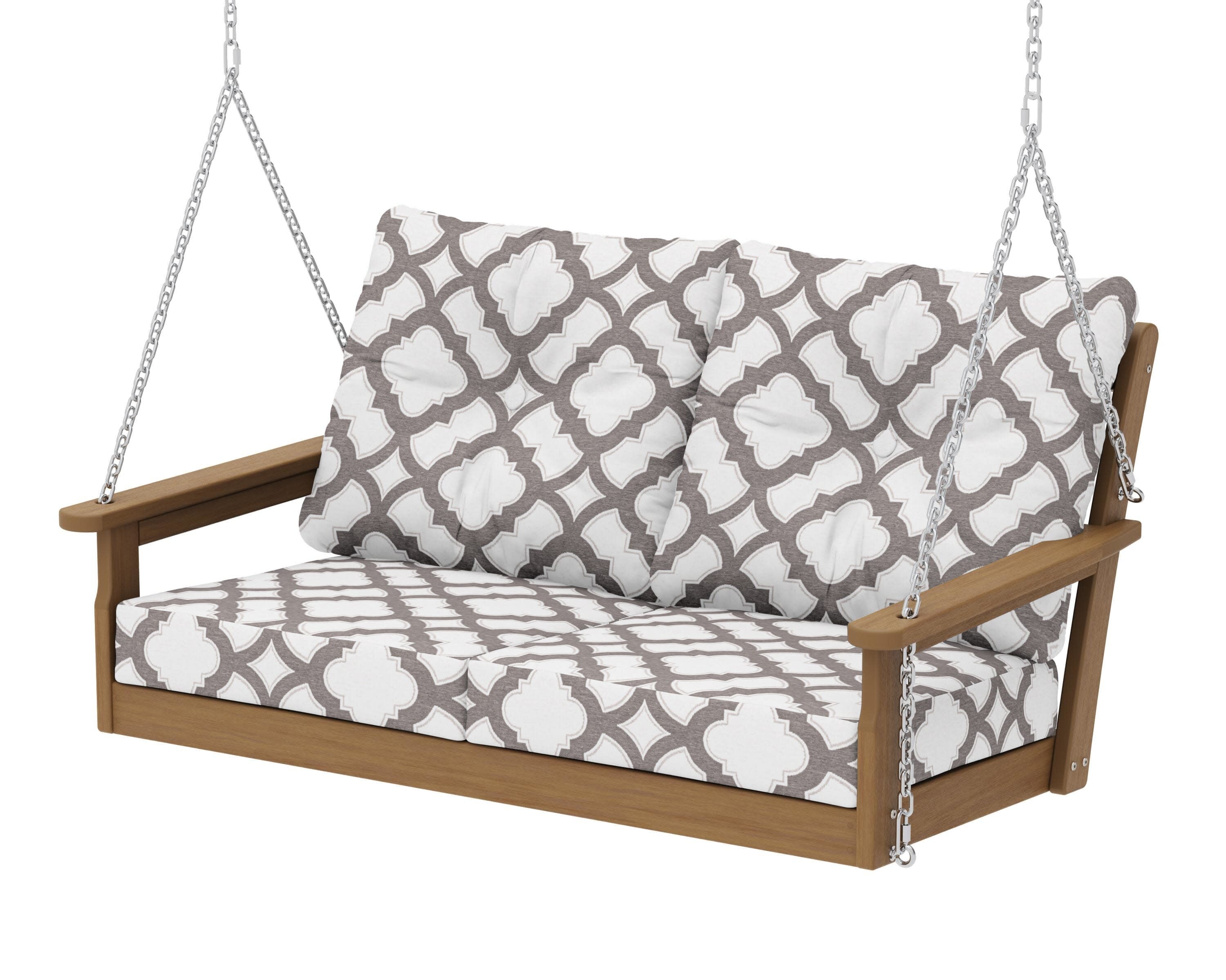 Vineyard Deep Seating Swing in Natural / Trellis Grey Mist