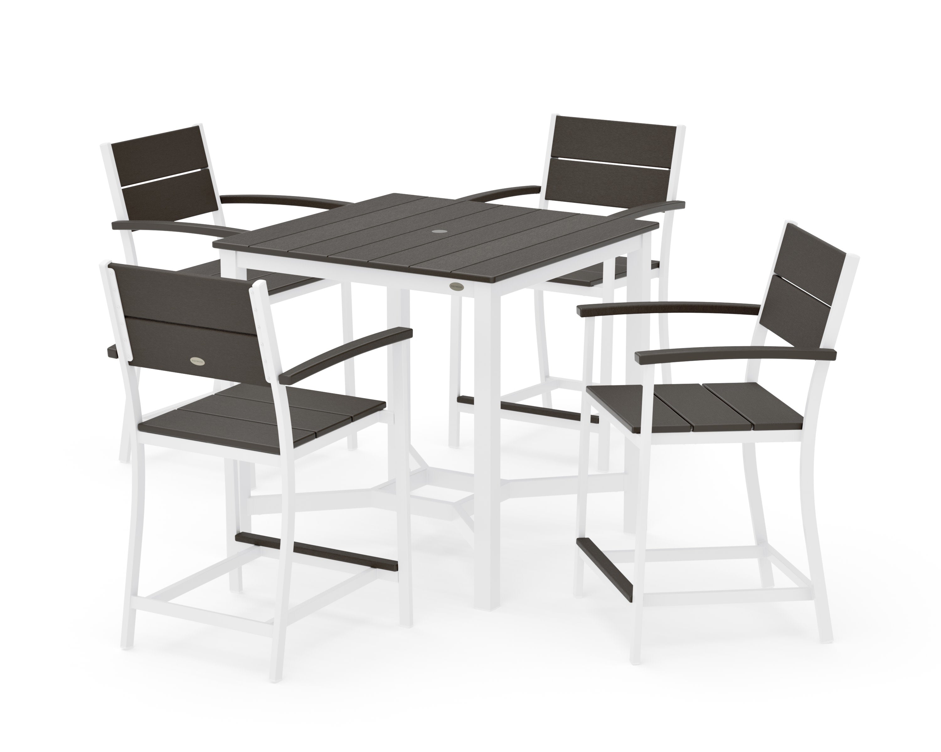 Main Street 5-Piece Counter Set in White / Vintage Coffee
