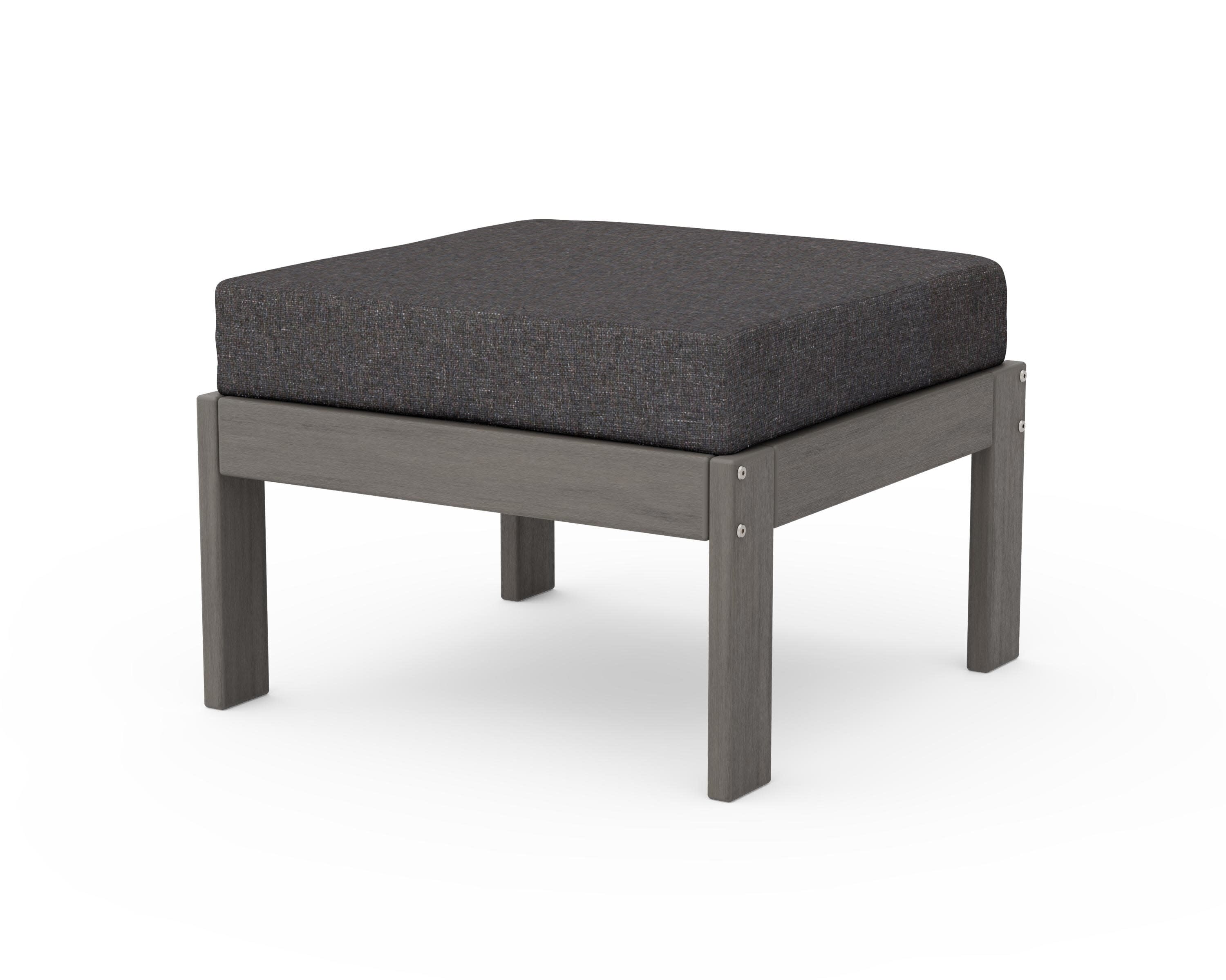Vineyard Modular Ottoman in Driftwood / Ash Charcoal