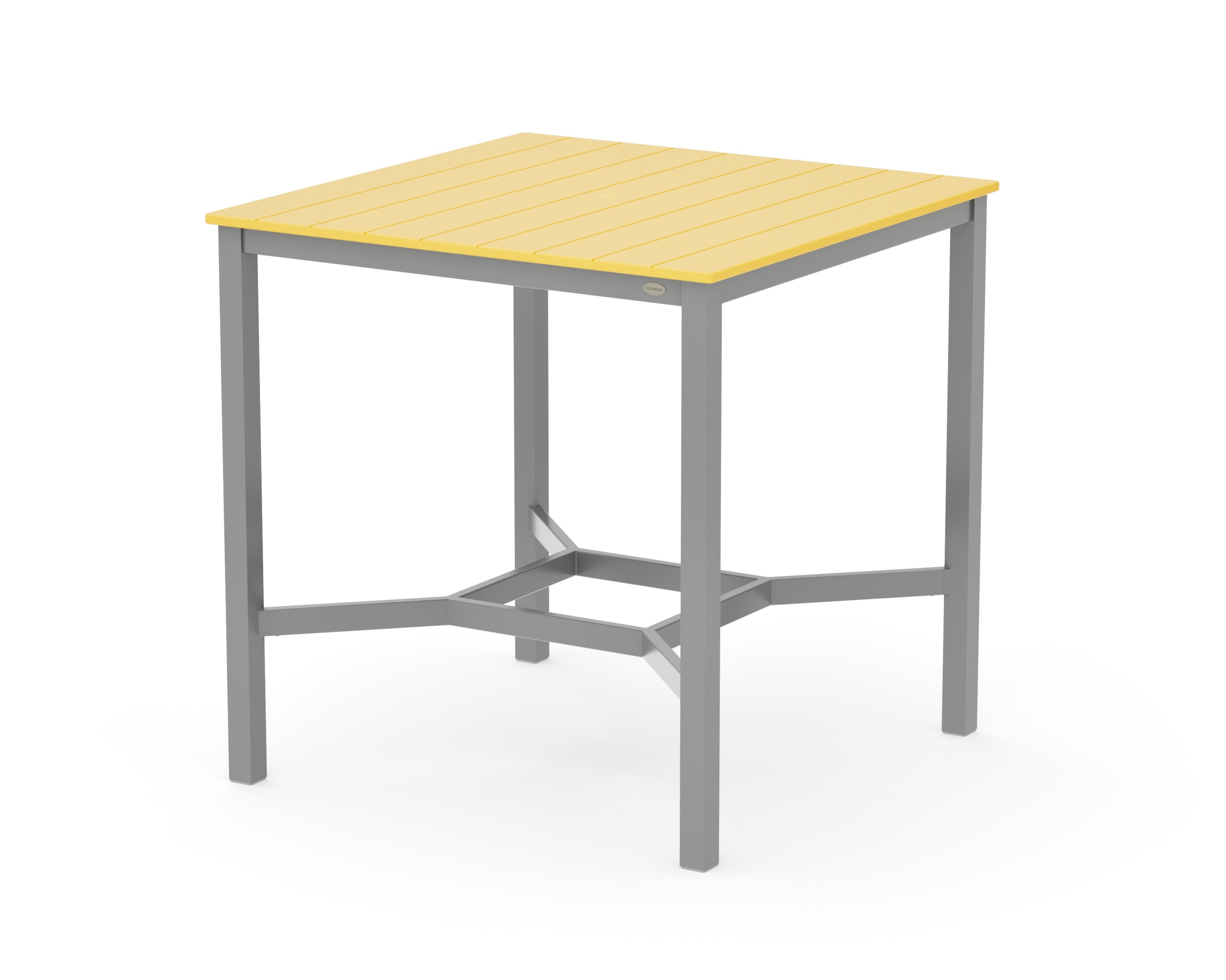 Main Street 42 x 42 Bar Table in Silver / Lemon