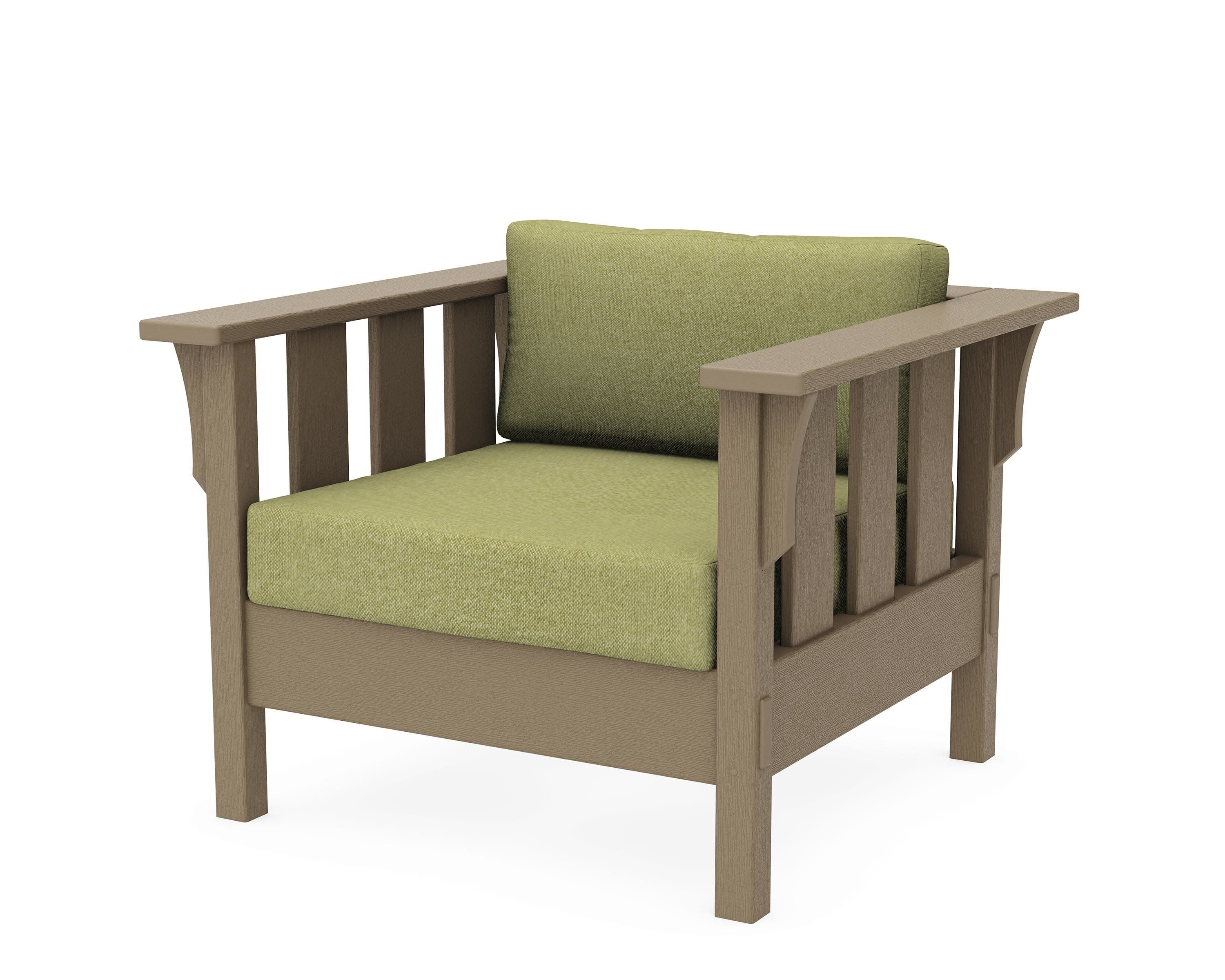 Acadia Deep Seating Chair in Vintage Sahara / Chartreuse Boucle