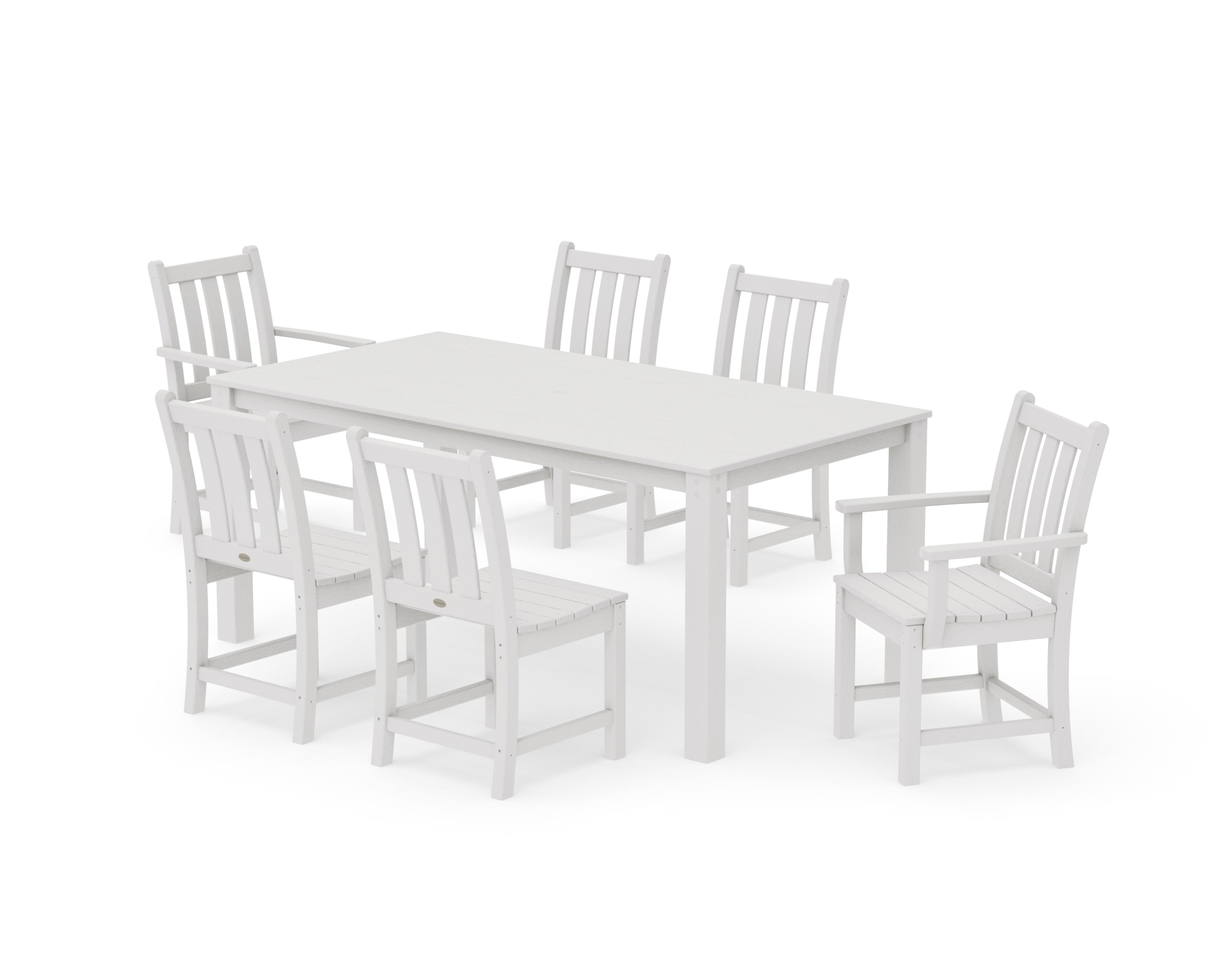 Traditional Garden 7-Piece Parsons Dining Set in Vintage White
