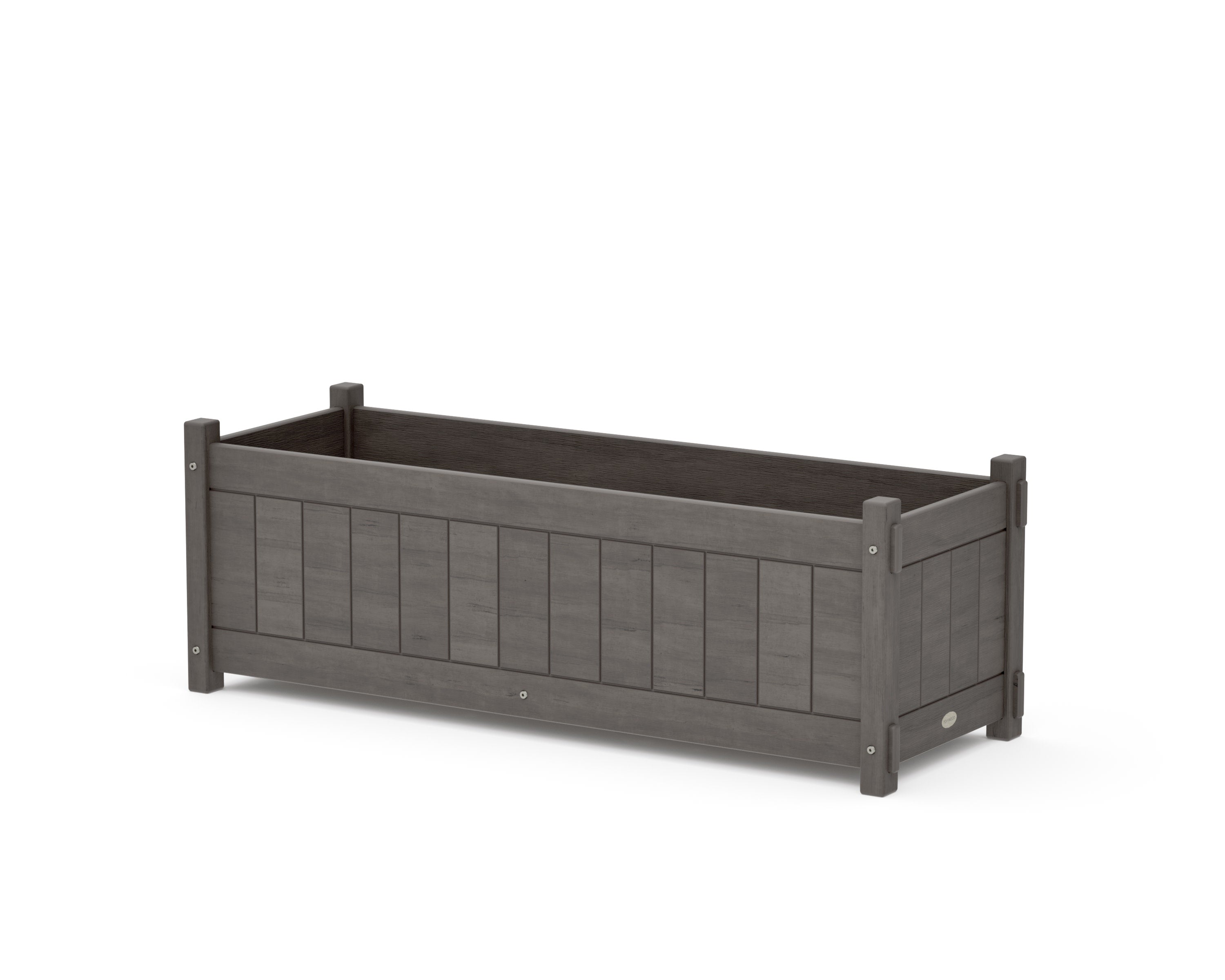 Vineyard Rectangle Triple Planter Box in Driftwood