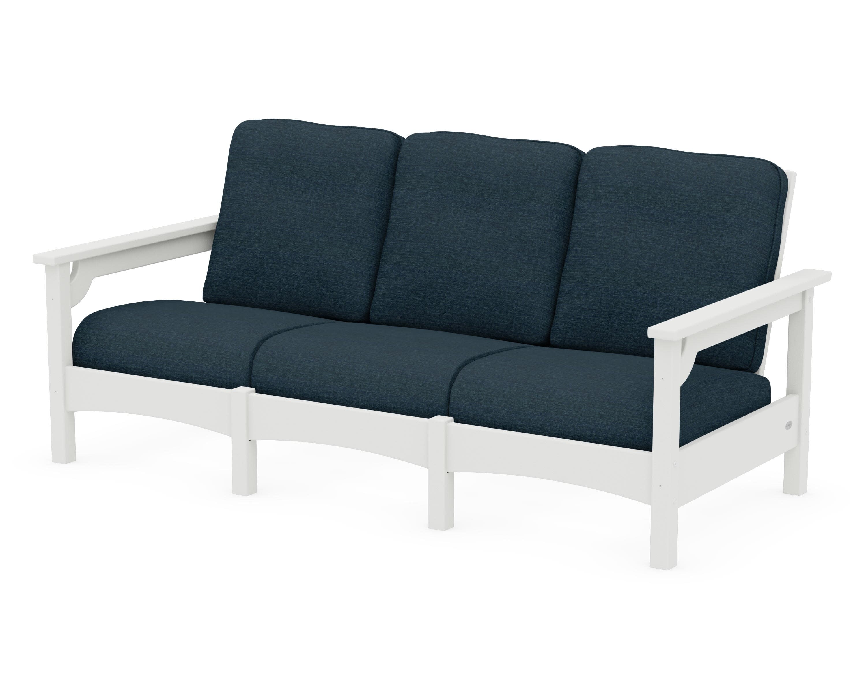Club Sofa in Vintage White / Platform Indigo