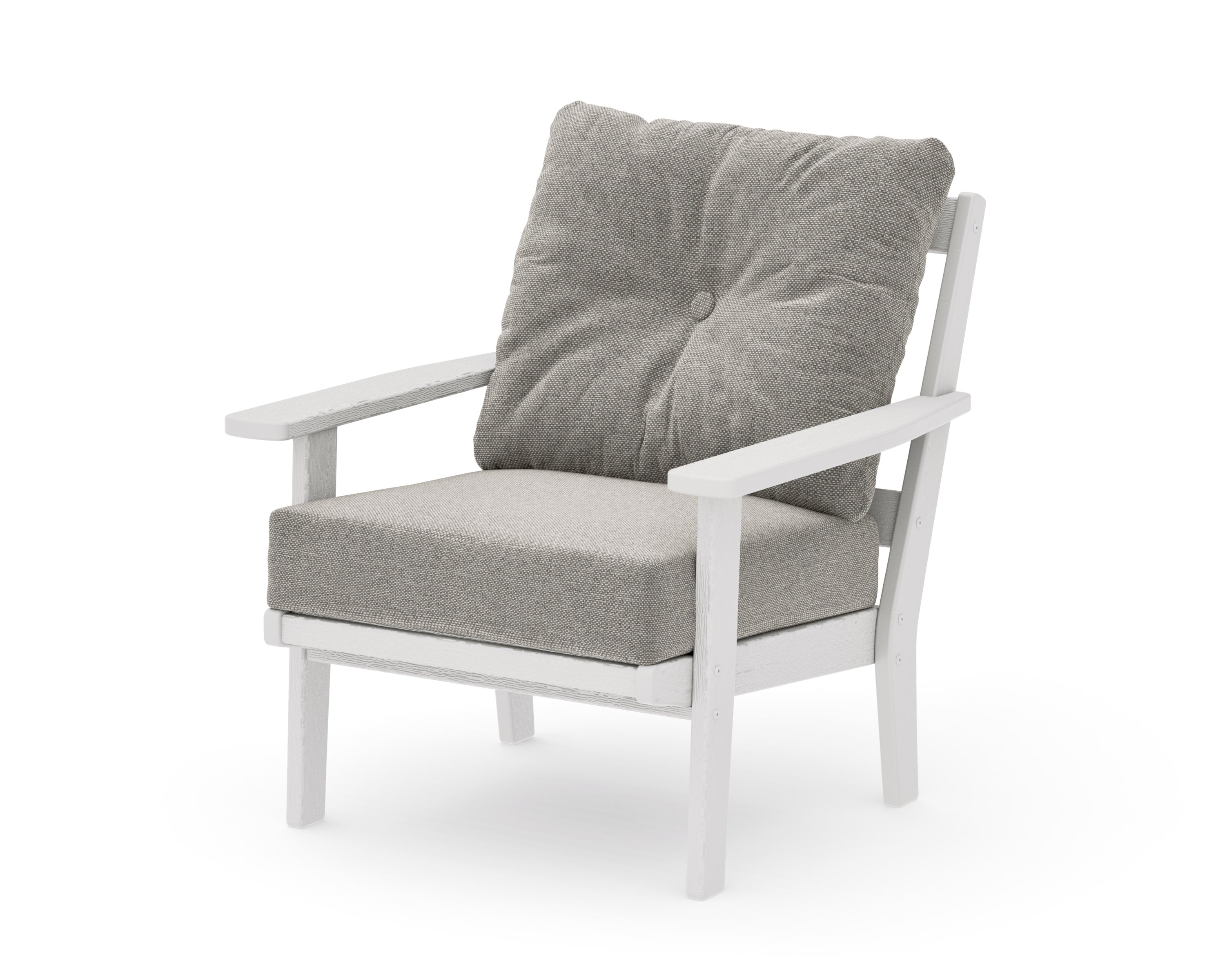 Prairie Deep Seating Chair in Vintage White / Weathered Tweed