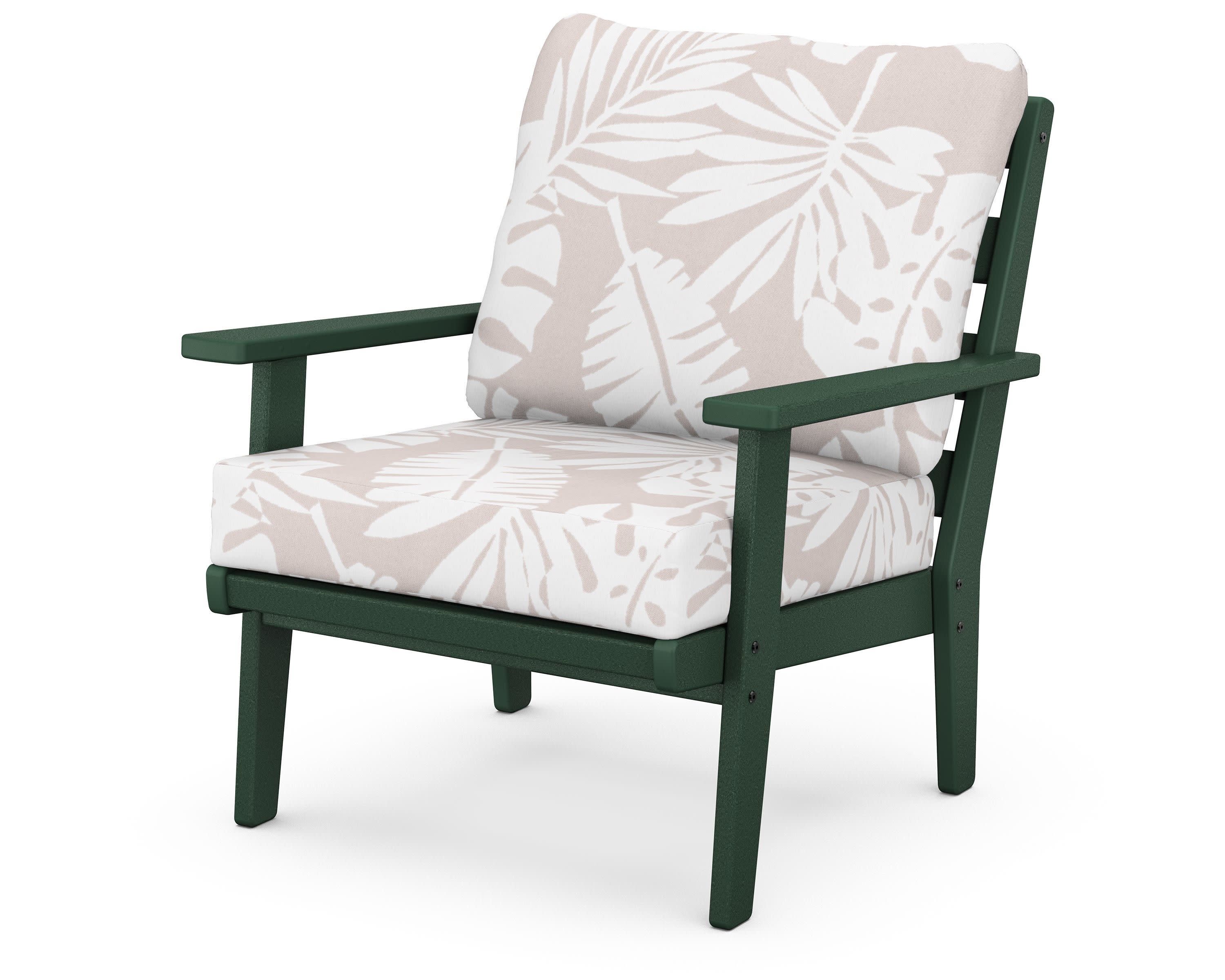 Grant Park Deep Seating Chair in Green / Leaf Dune Burlap