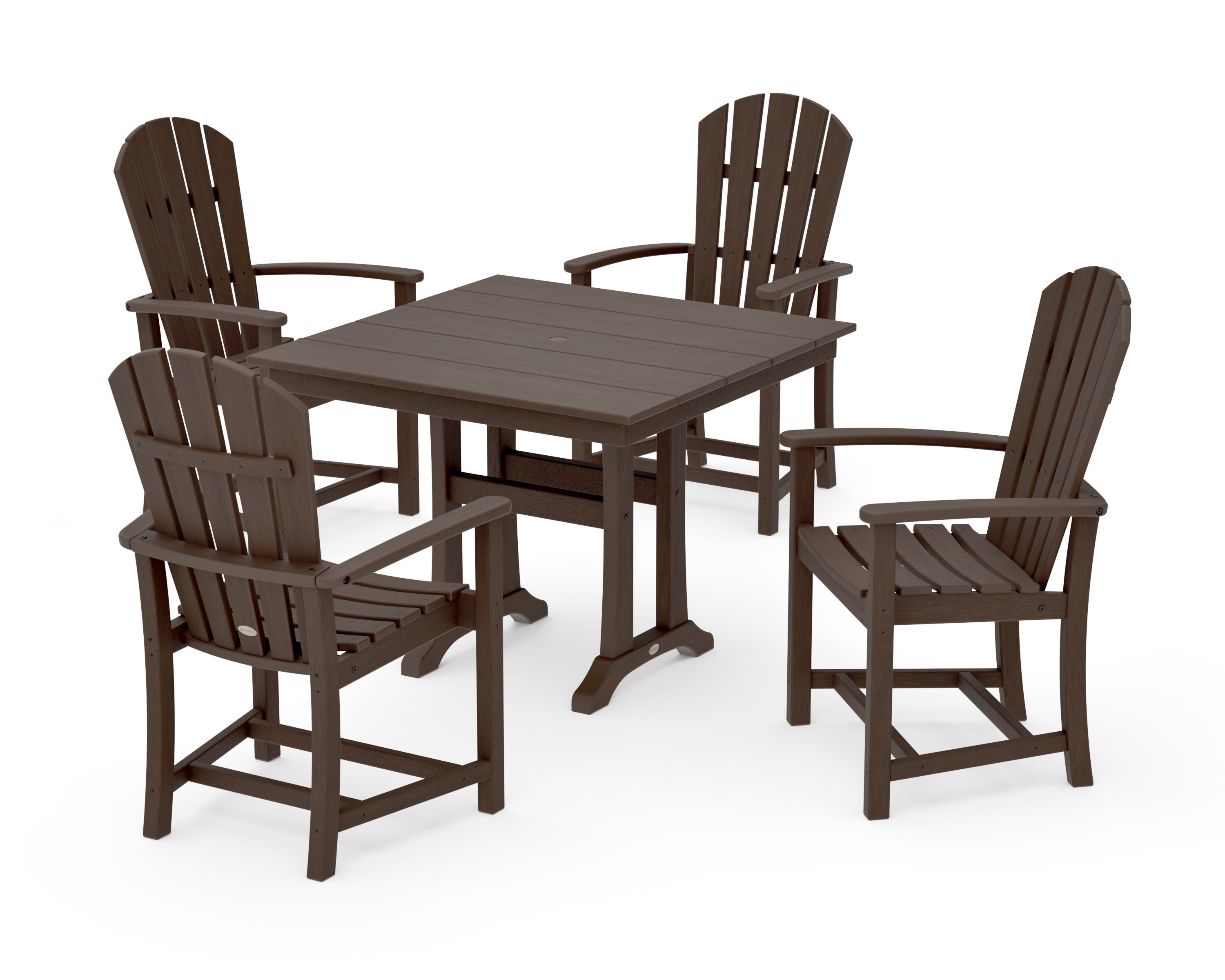 Palm Coast 5-Piece Farmhouse Dining Set With Trestle Legs in Kona