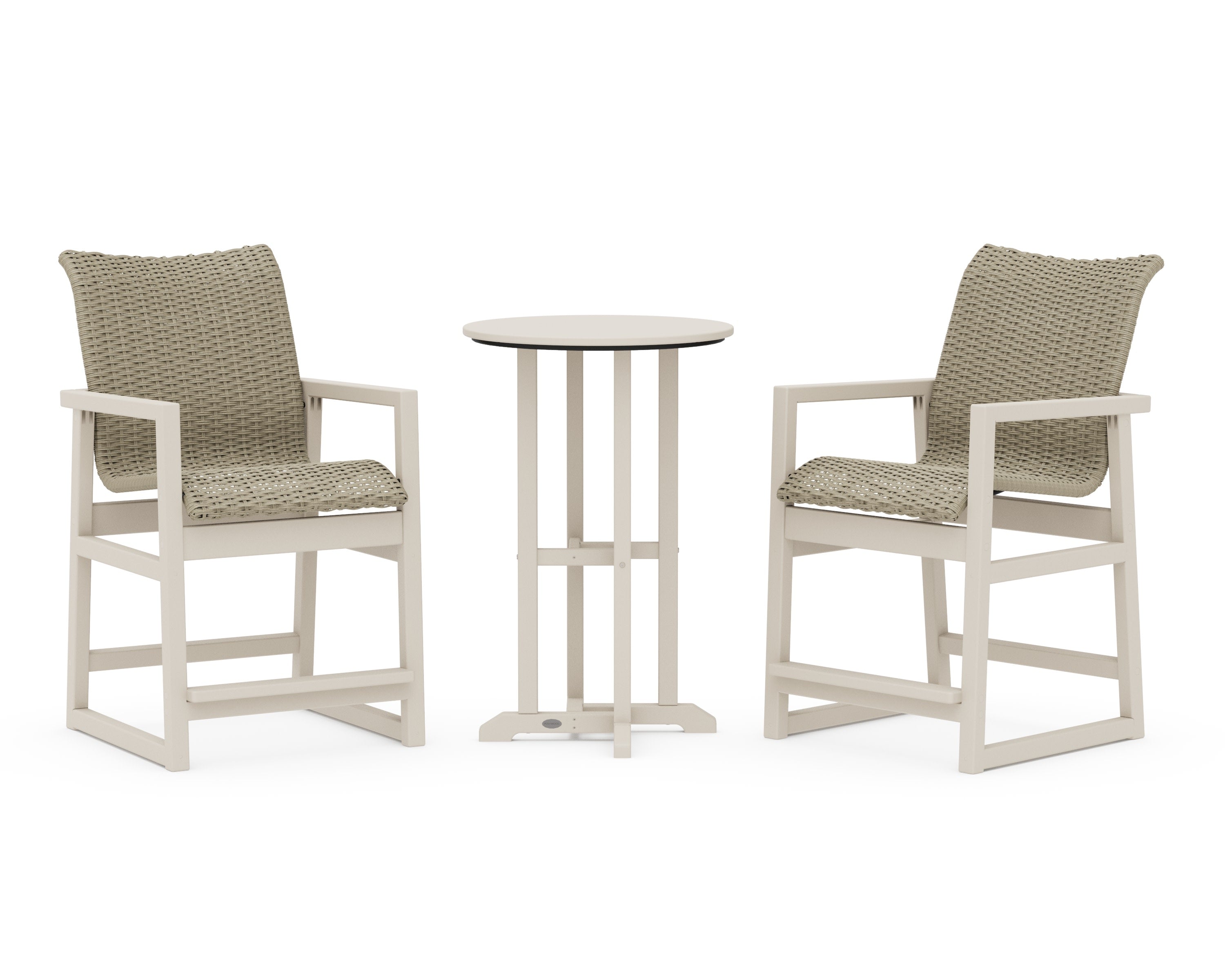 EDGE Woven 3-Piece Farmhouse Counter Set in Sand / Dune Grass