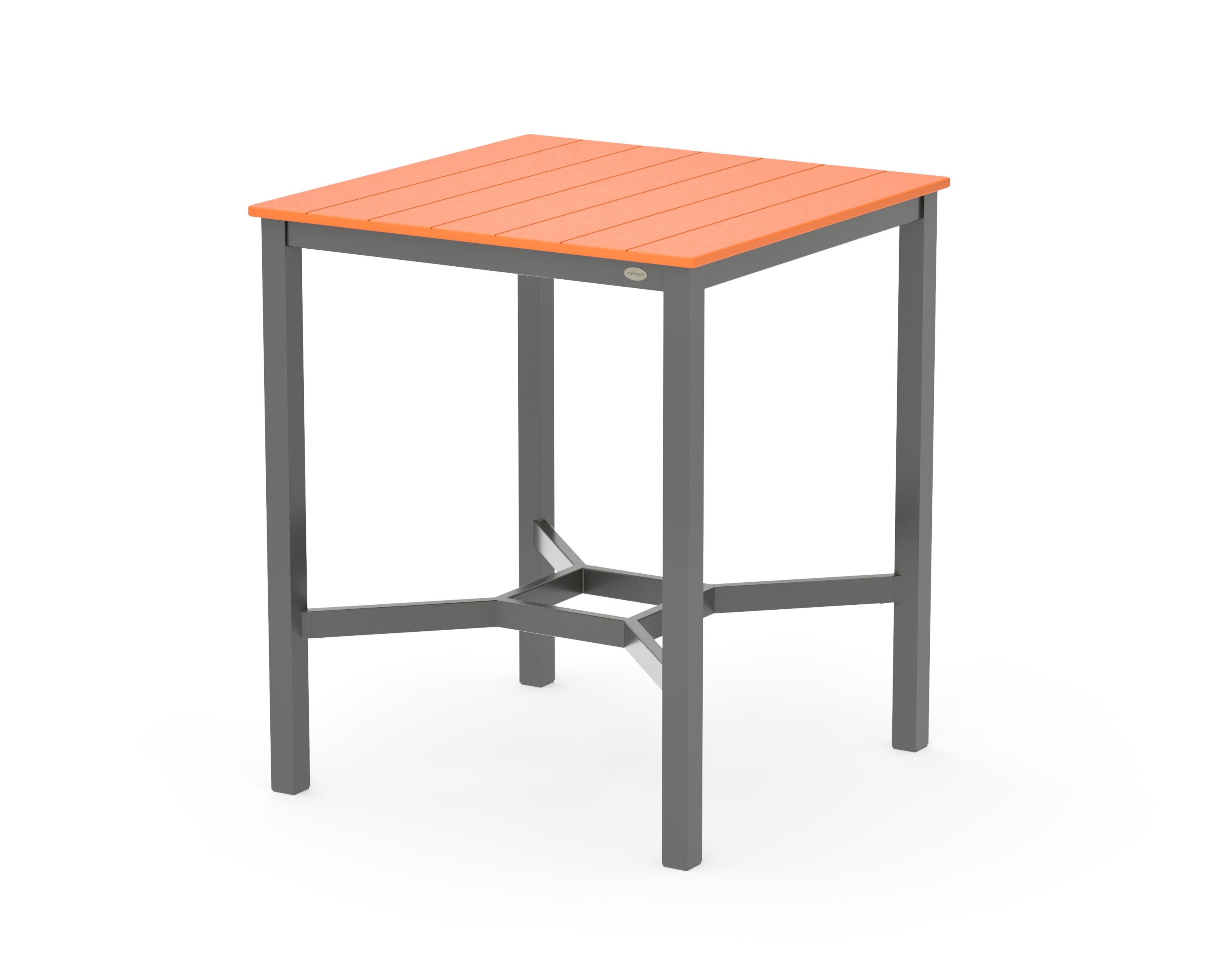 Main Street 36 x 36 Bar Table in Charcoal / Tangerine