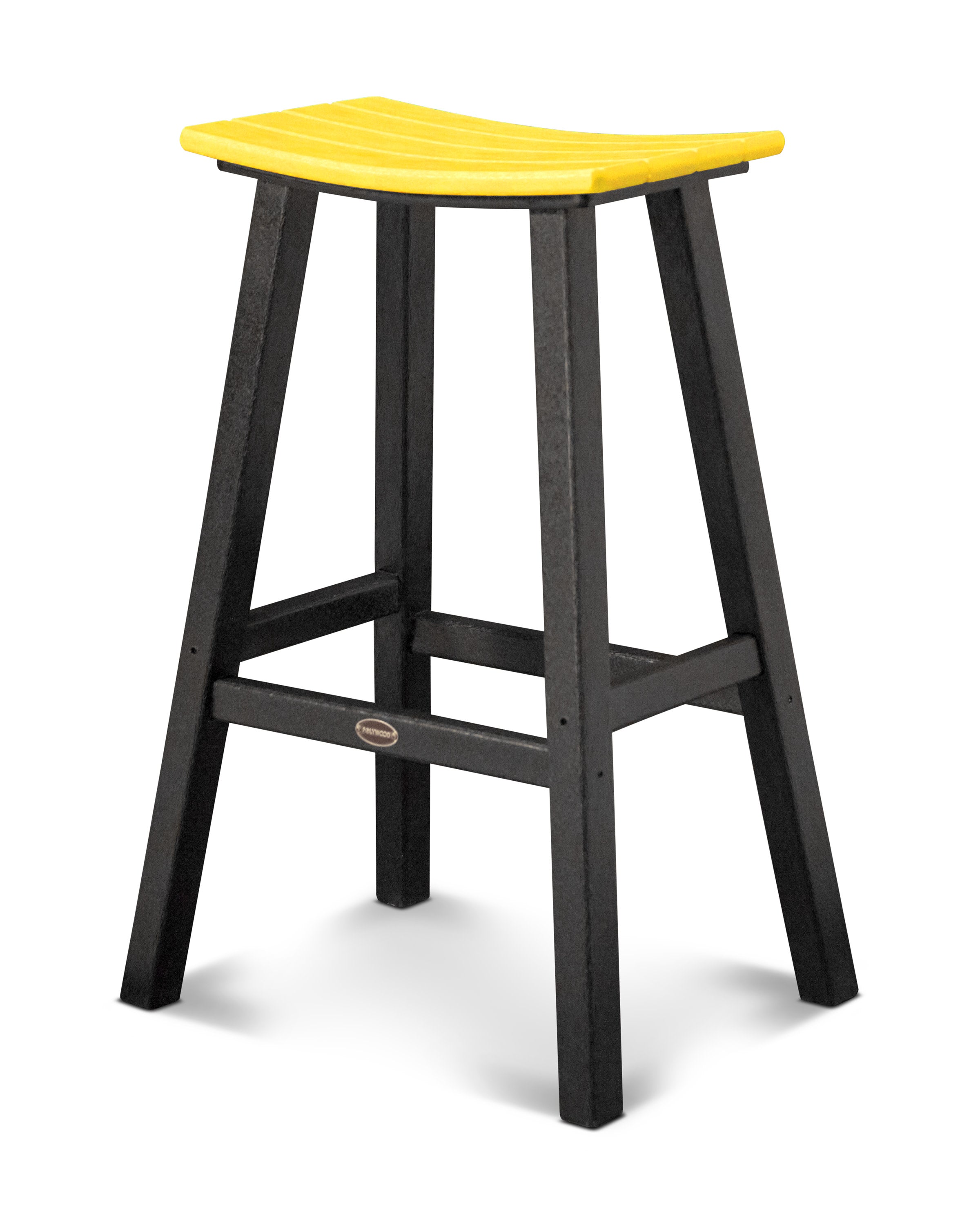 Contempo 30" Saddle Bar Stool in Black / Lemon