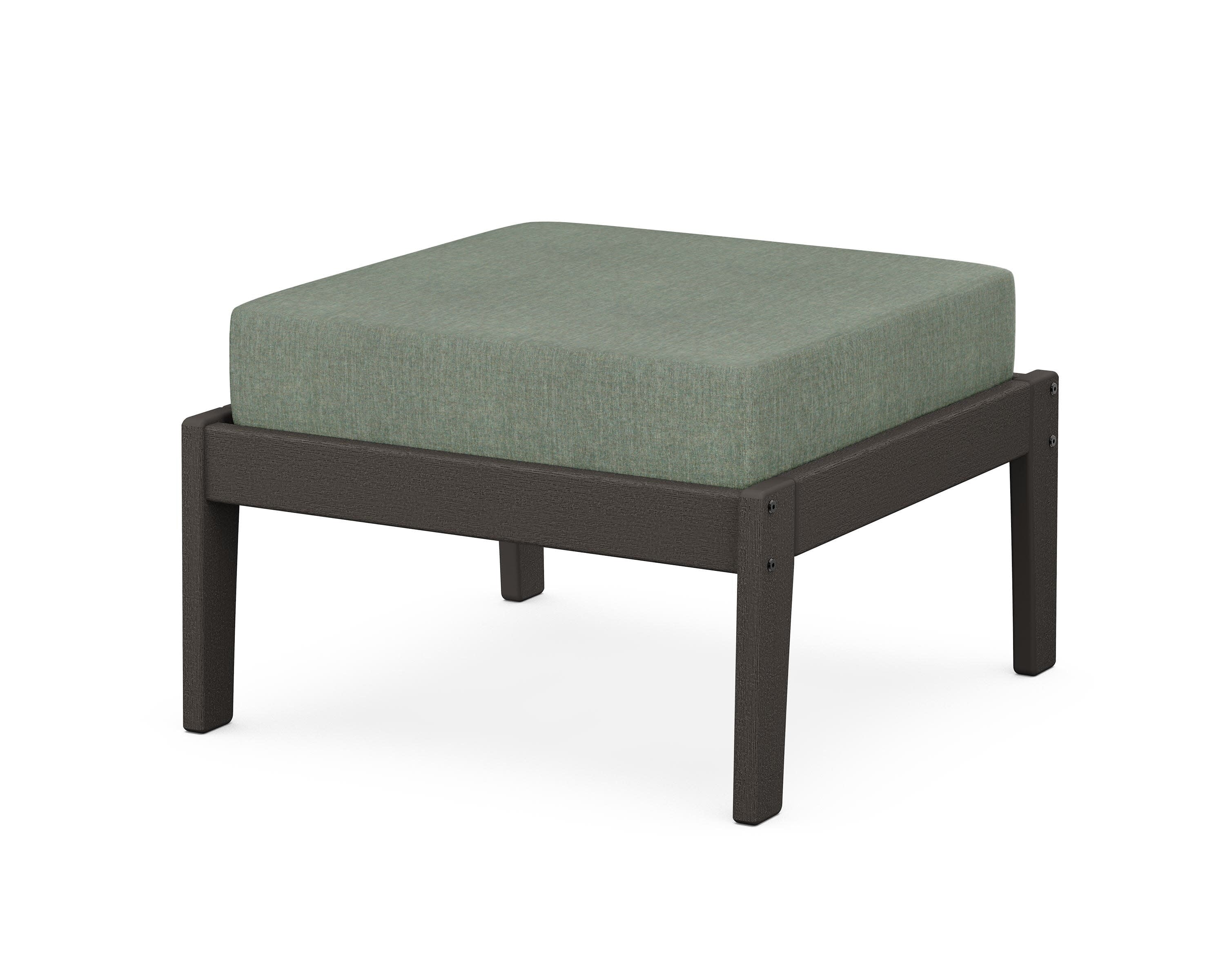 Deep Seating Ottoman in Vintage Coffee / Cast Sage