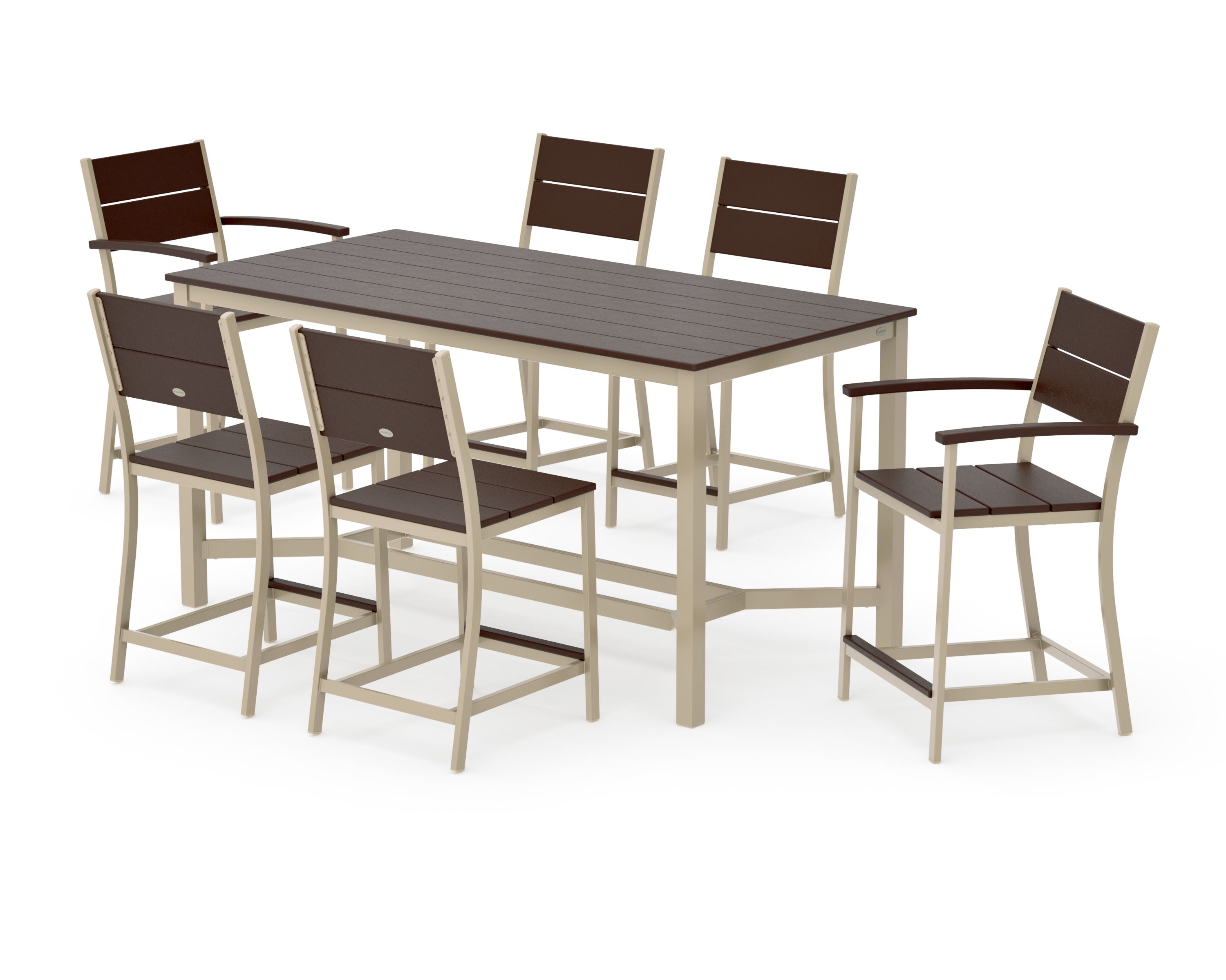 Main Street 7-Piece Counter Set in Sand / Mahogany