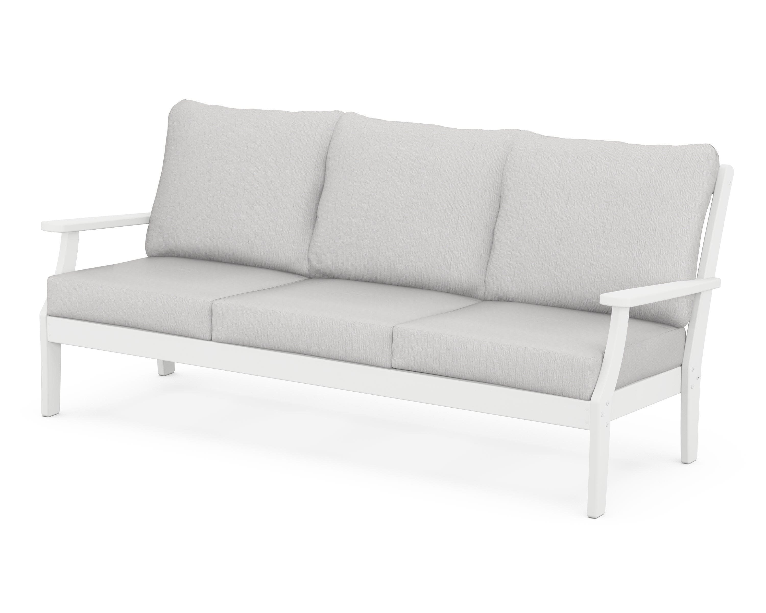 Braxton Deep Seating Sofa in White / Diamond in the Rough