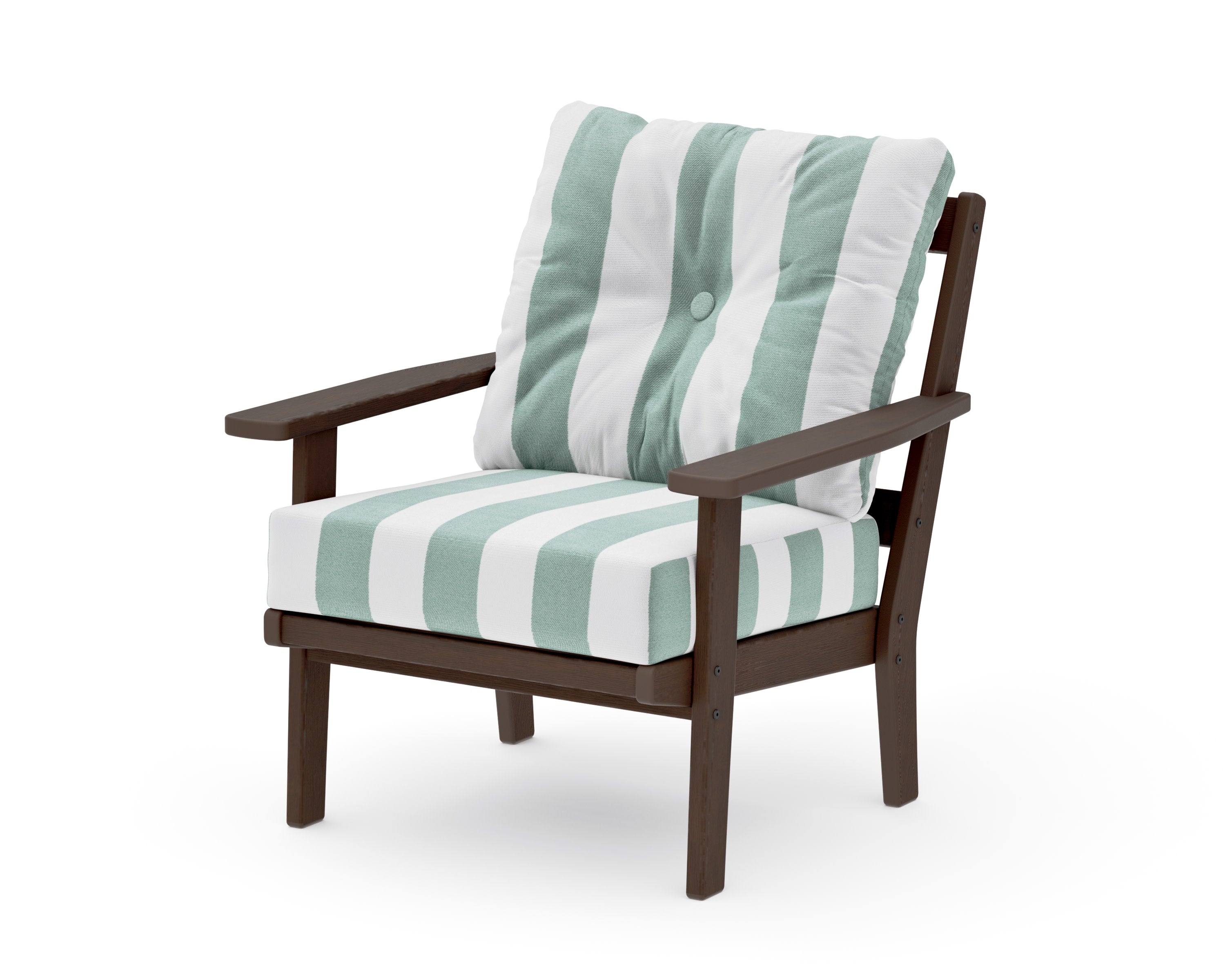 Prairie Deep Seating Chair in Kona / Cabana Stripe Glacier Spa