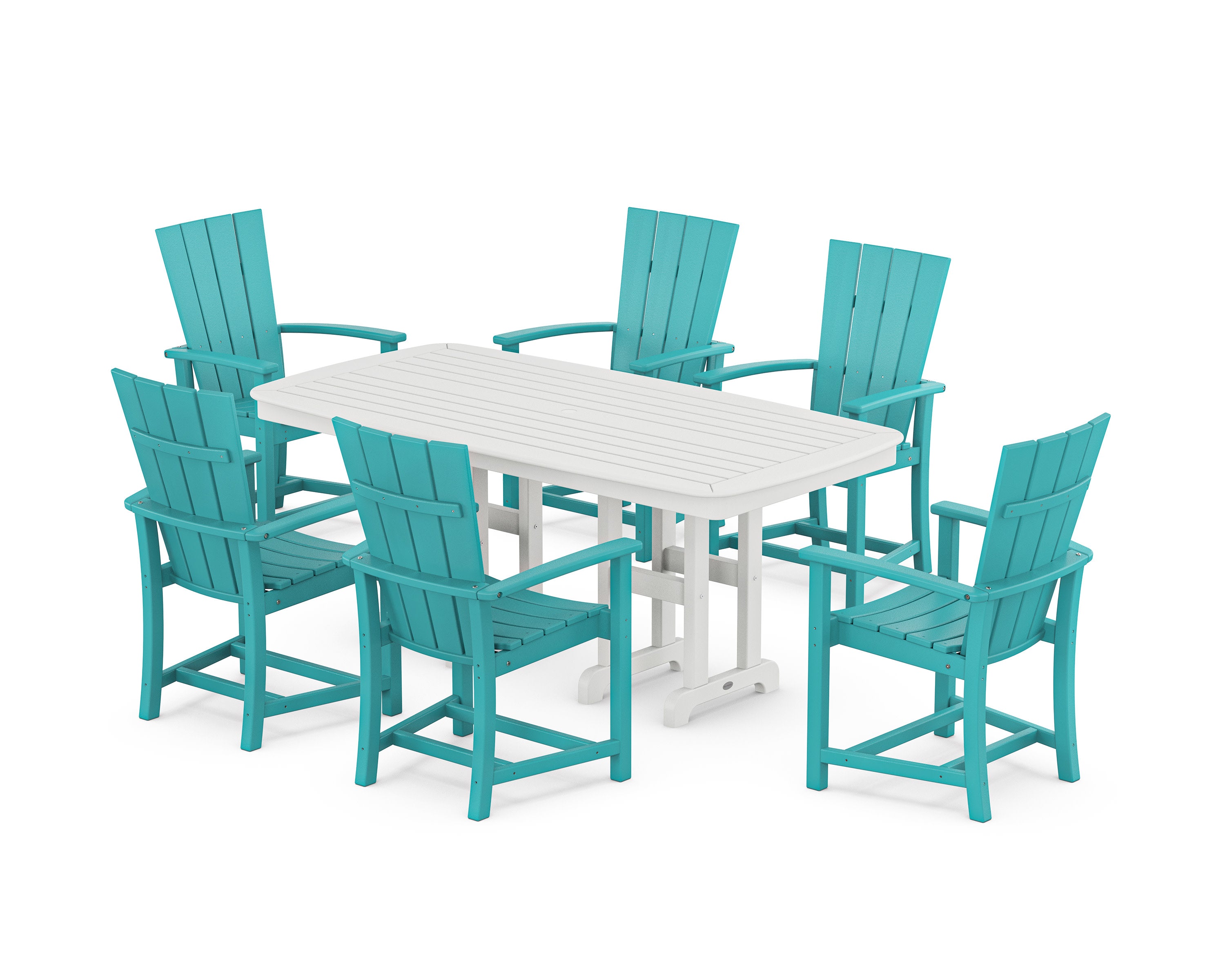 Quattro 7-Piece Dining Set in Aruba / White