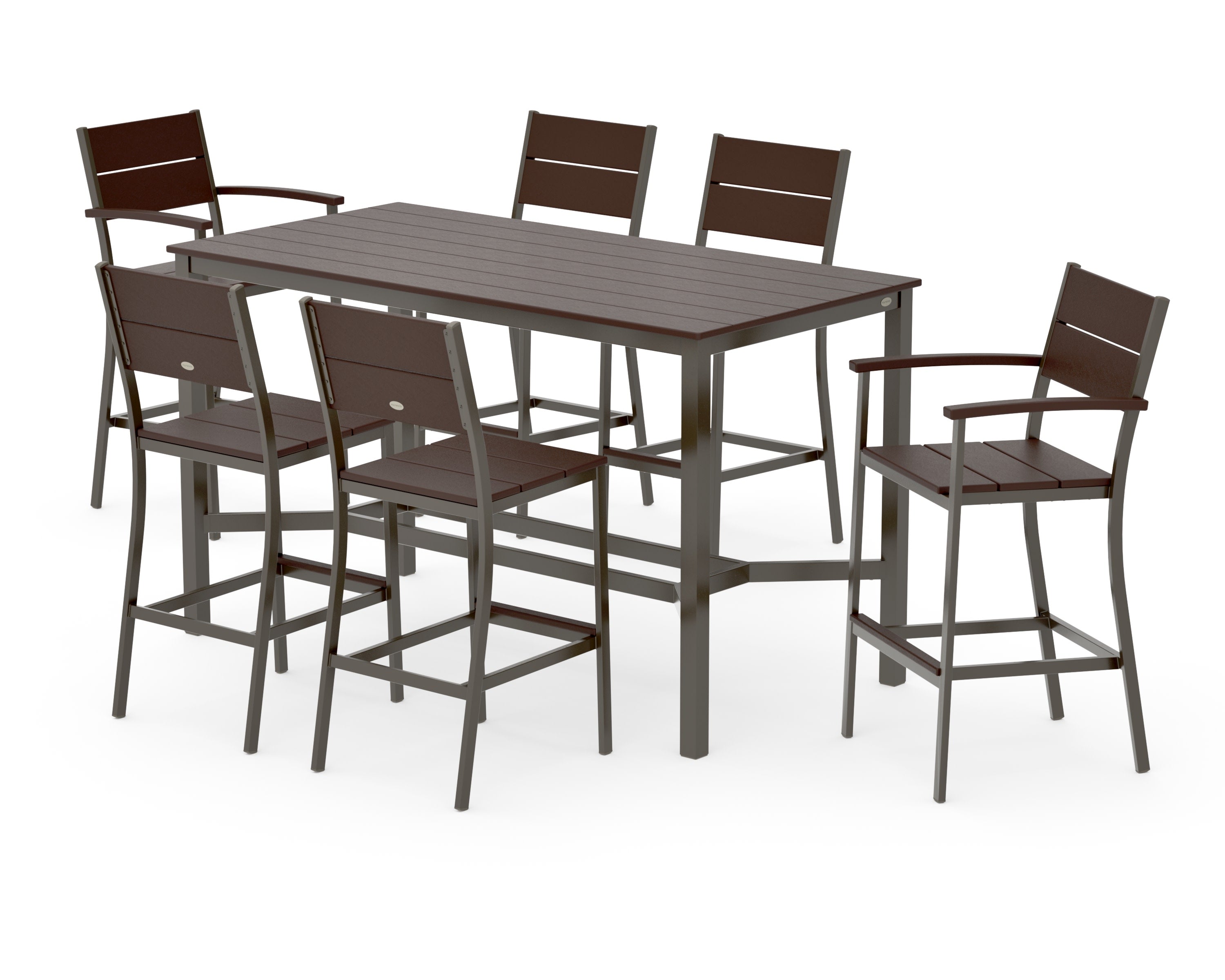 Main Street 7-Piece Bar Set in Bronze / Mahogany