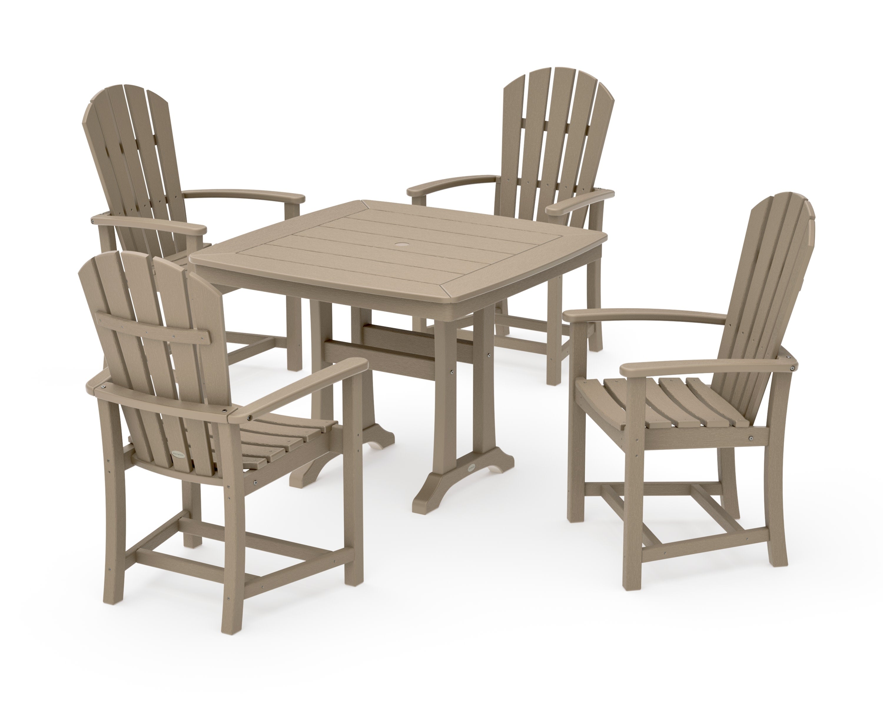 Palm Coast 5-Piece Dining Set with Trestle Legs in Vintage Sahara