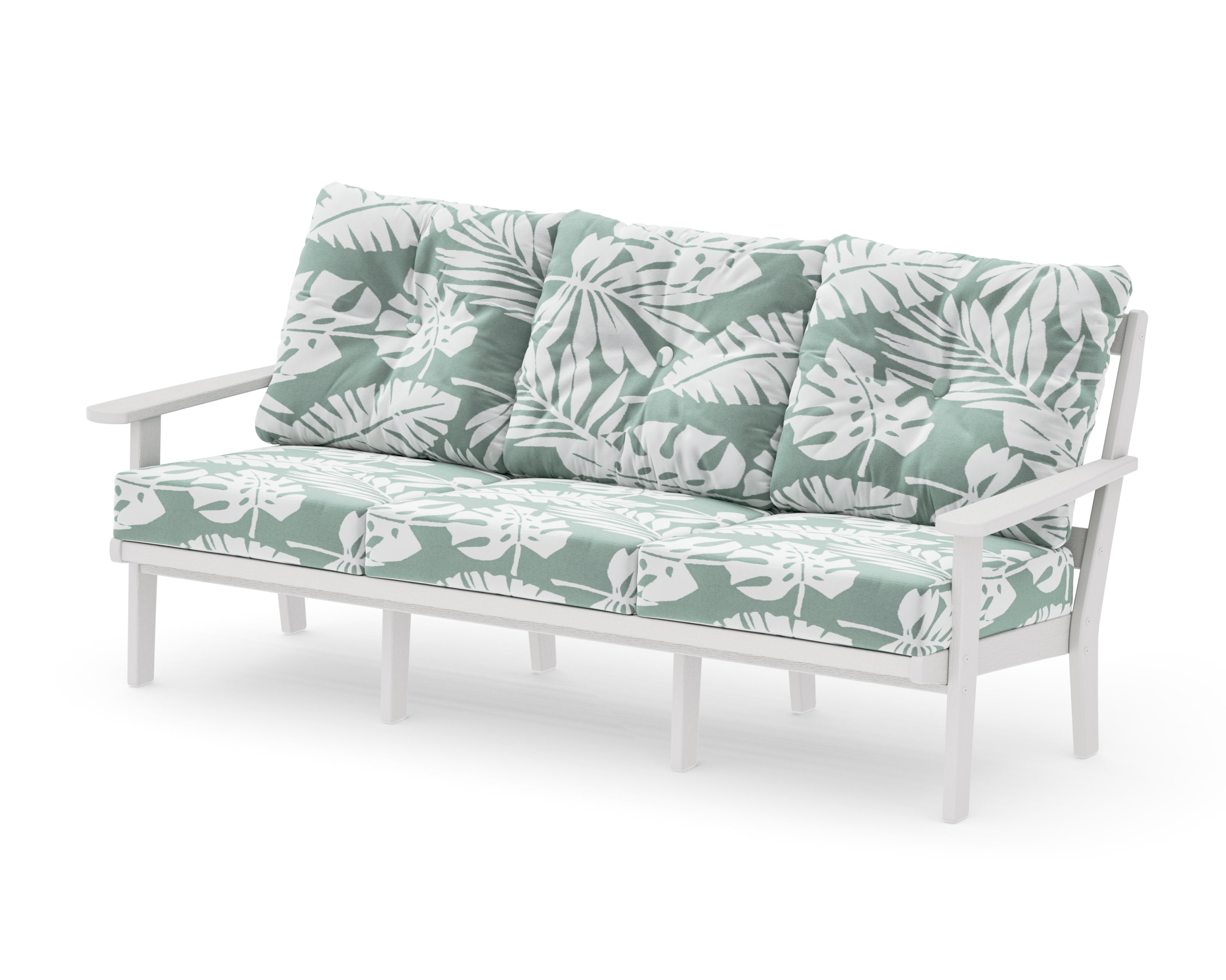Mission Deep Seating Sofa in Vintage White / Leaf Glacier Spa