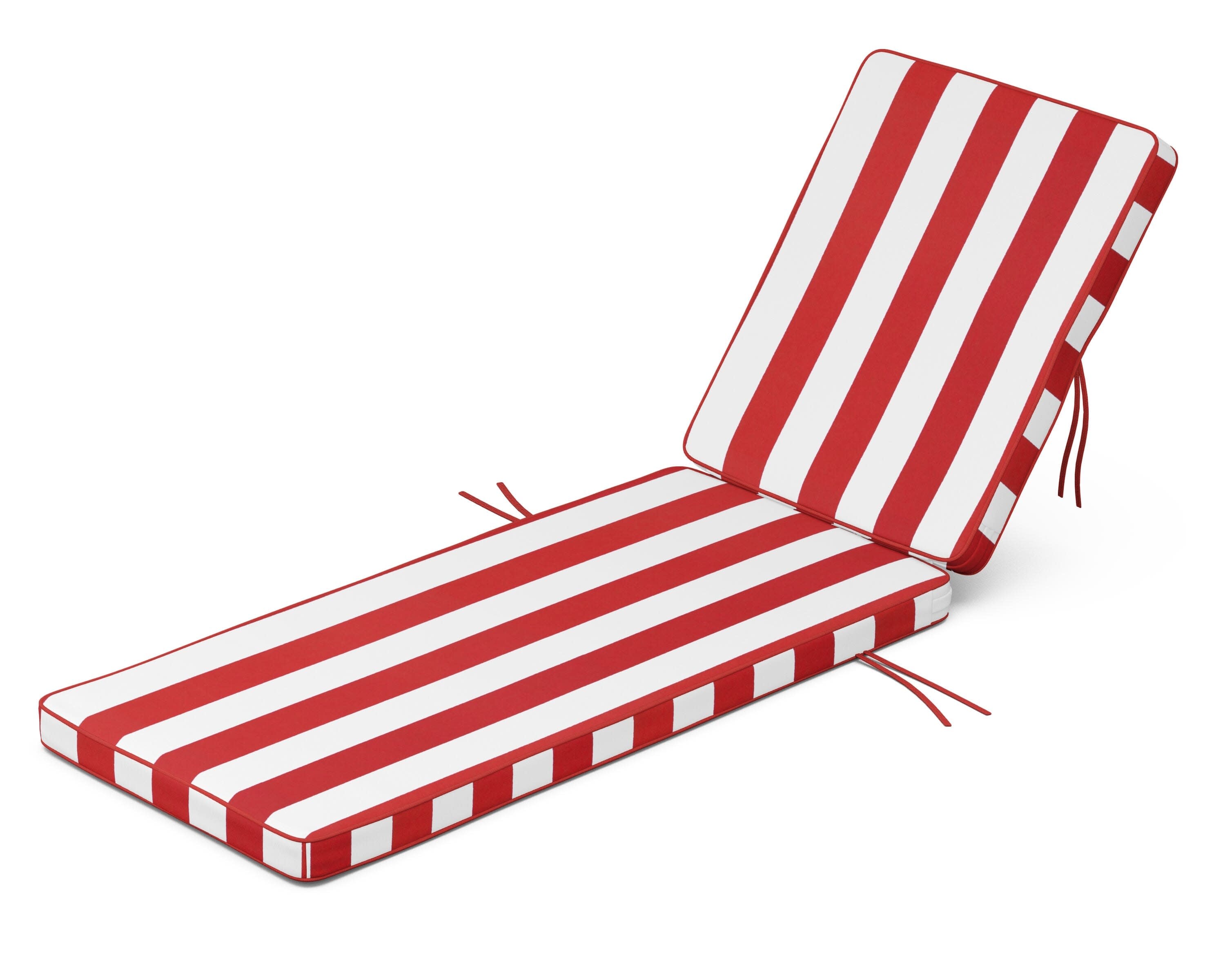 Acadia Chaise Cushion in Cabana Stripe Crimson