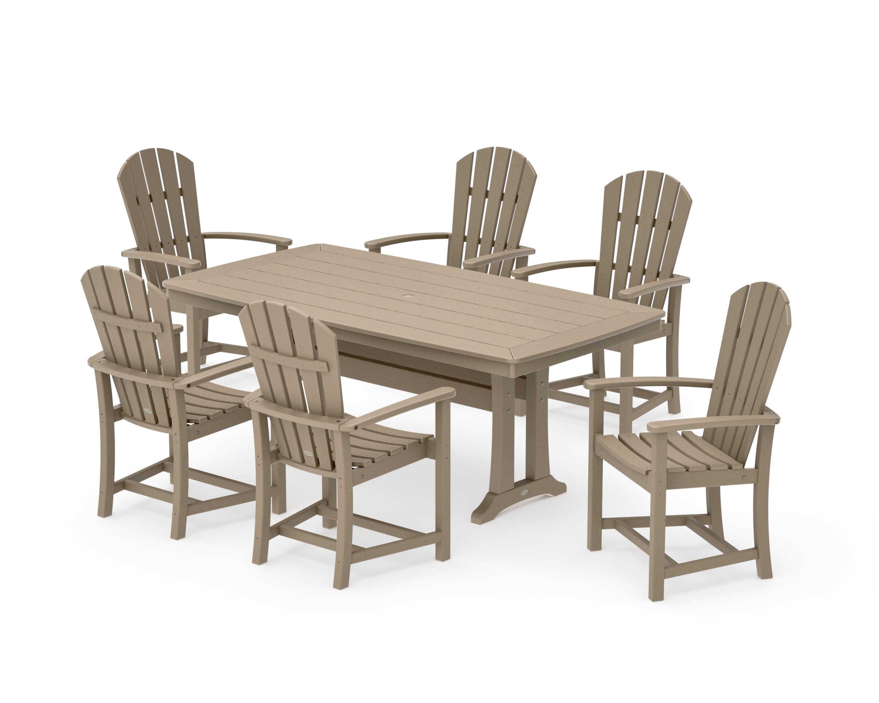 Palm Coast 7-Piece Dining Set with Trestle Legs in Vintage Sahara