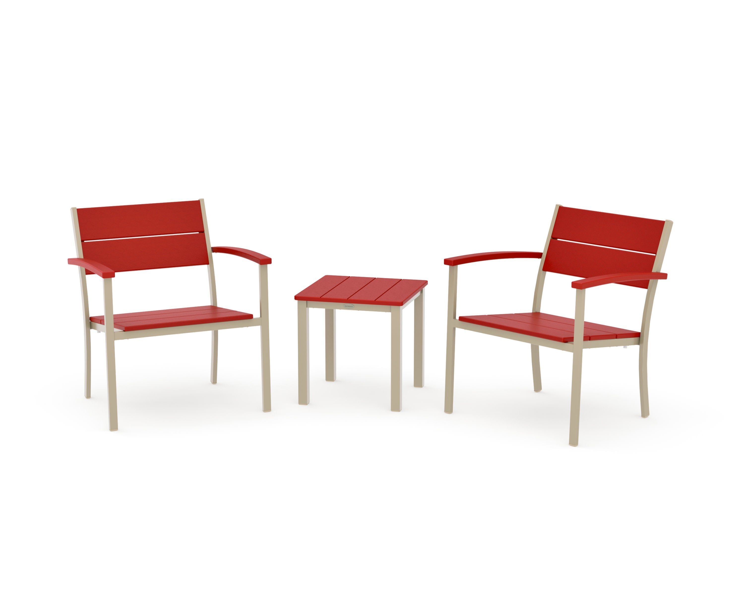 Main Street 3-Piece Lounge Chair Set in Sand / Sunset Red