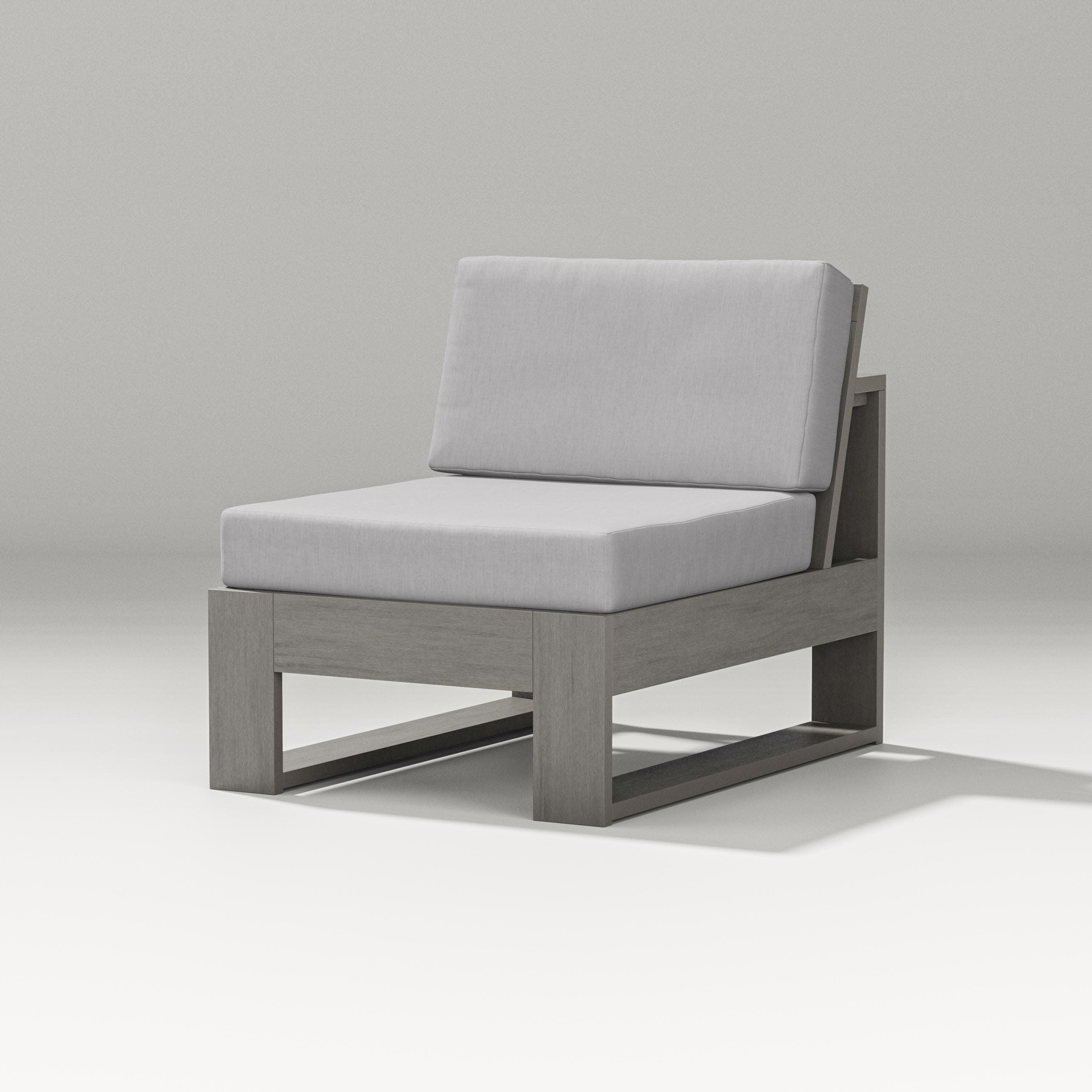 Latitude Modular Armless Chair in Driftwood / Granite