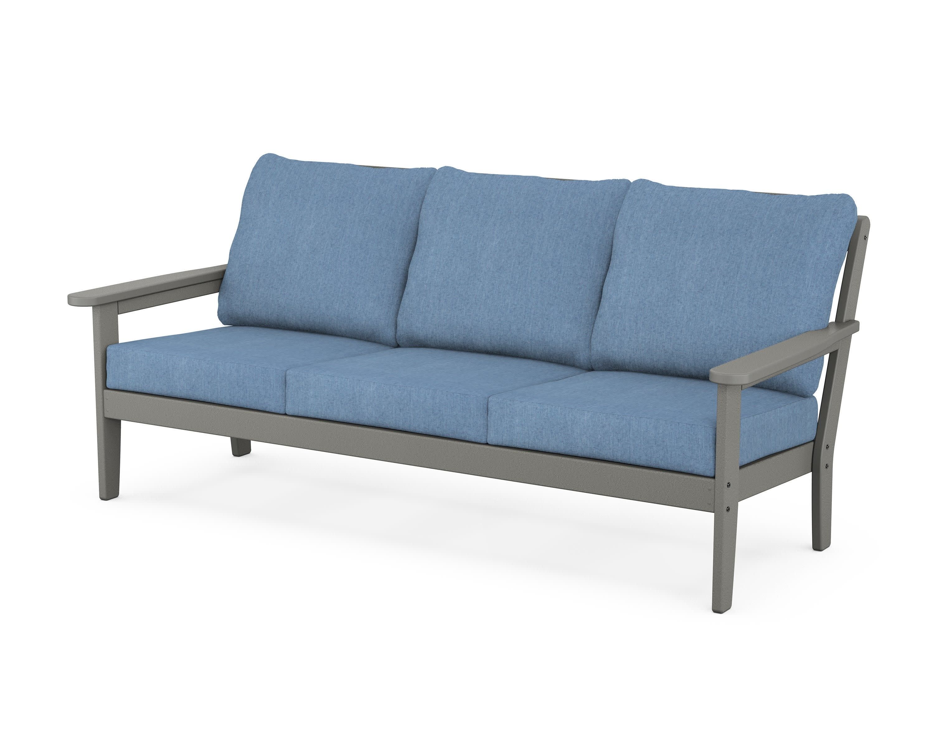 Cottage Deep Seating Sofa in Slate Grey / Sky Blue