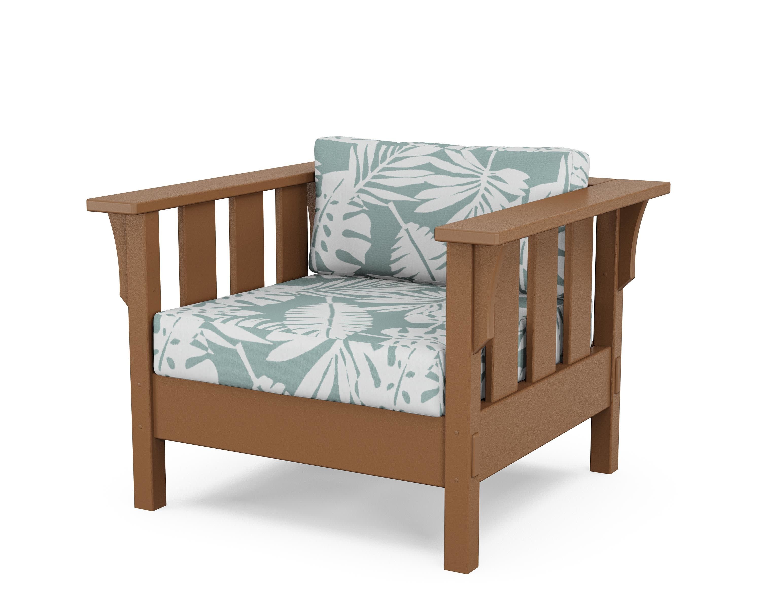 Acadia Deep Seating Chair in Teak / Leaf Glacier Spa