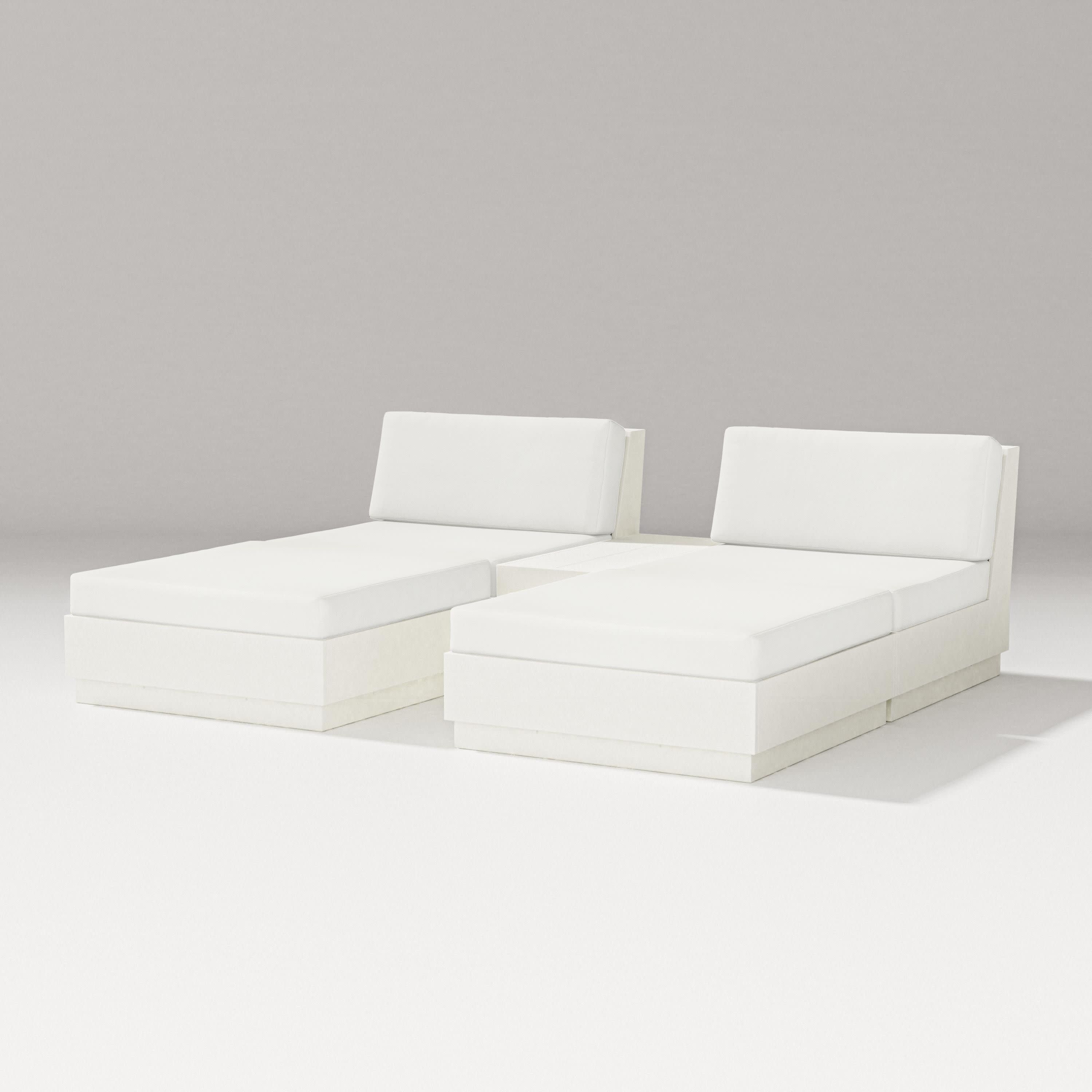 Elevate Double Chaise Set in Vintage White / Natural Linen