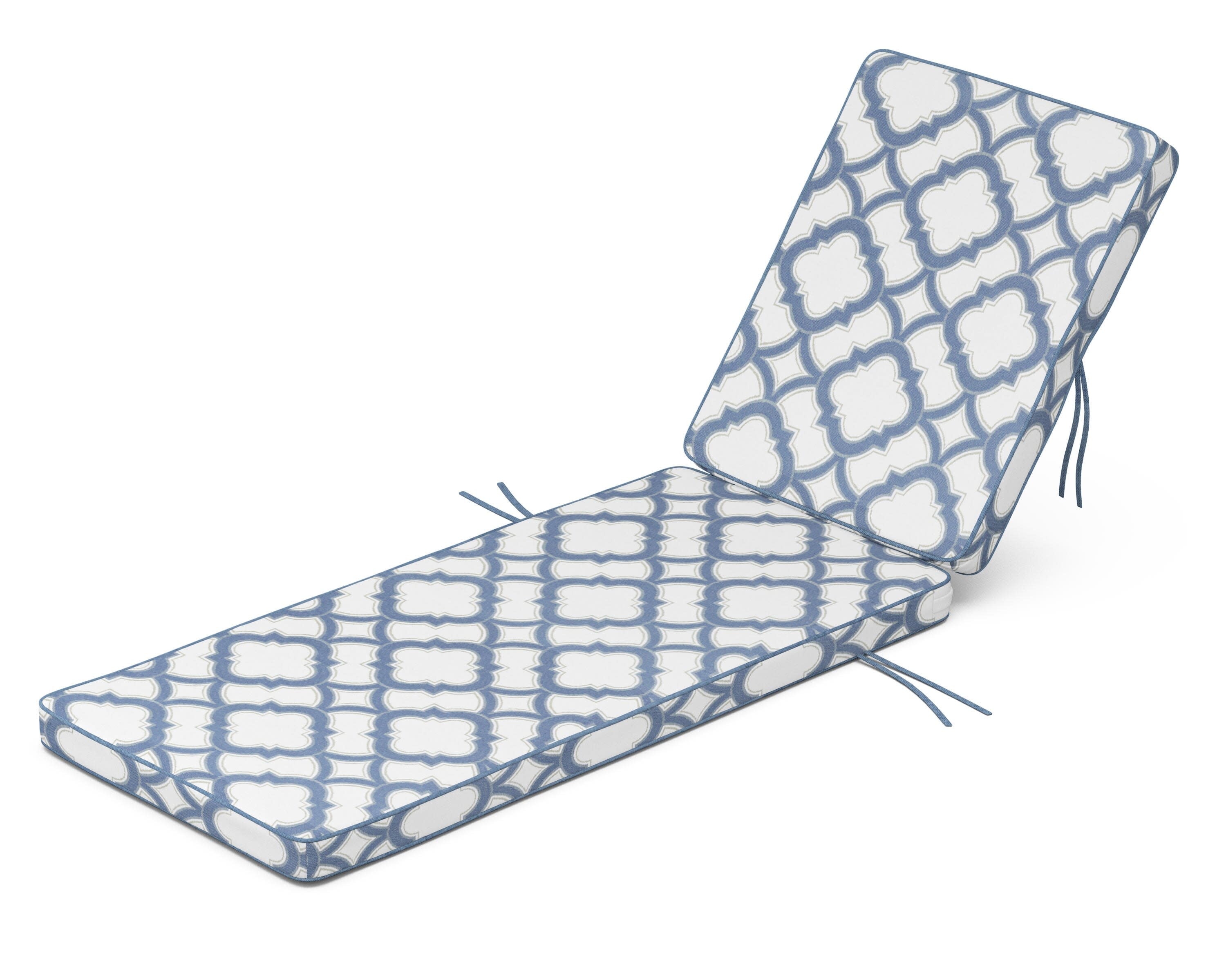 Acadia Chaise Cushion in Trellis Sky Blue