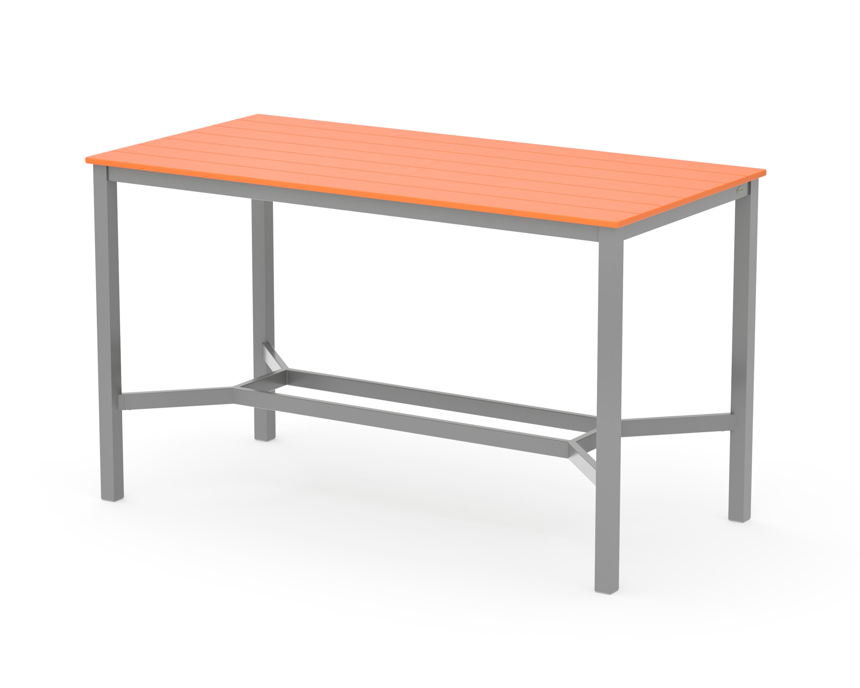 Main Street 36 x 72 Bar Table in Silver / Tangerine
