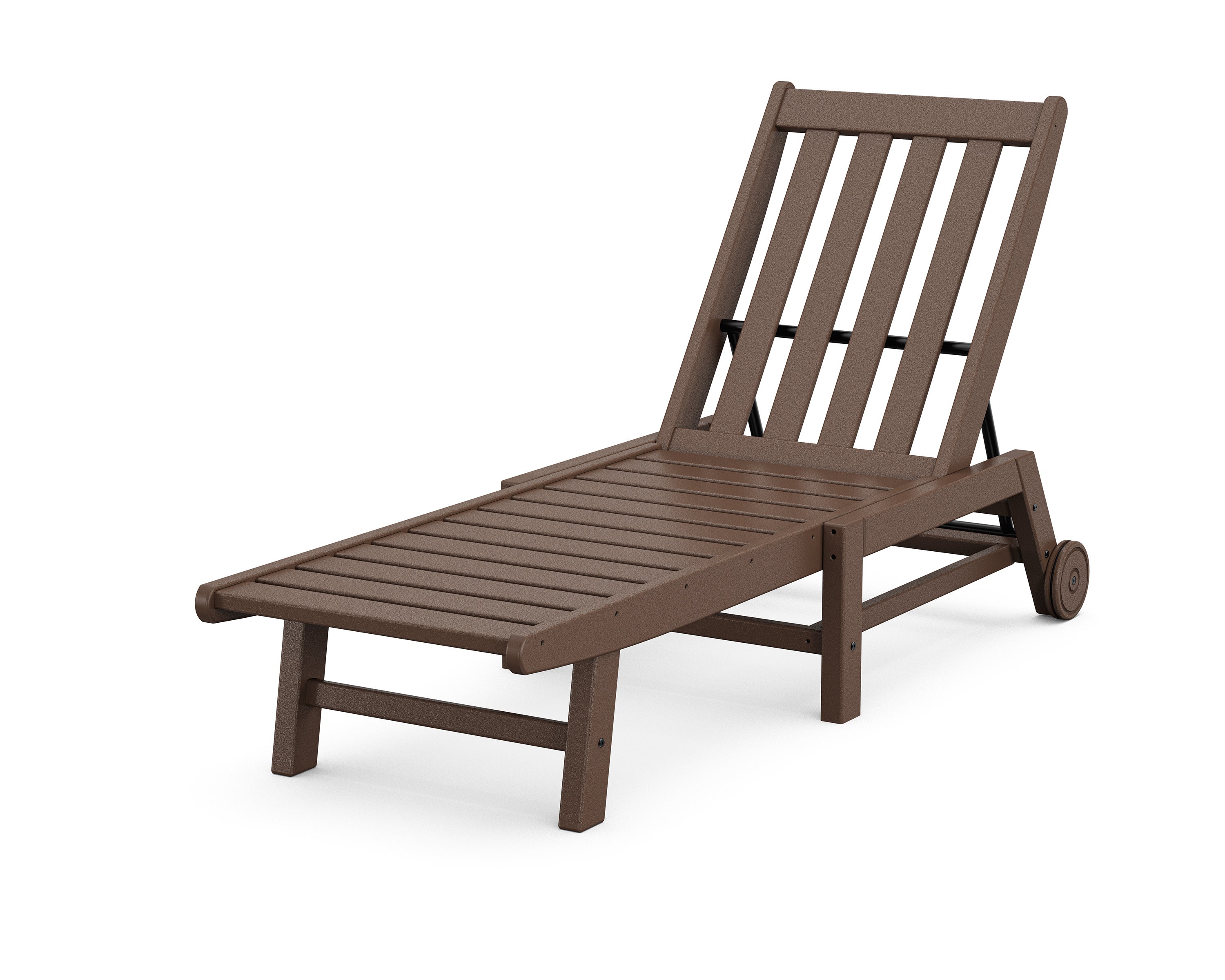 Vineyard Chaise with Wheels in Mahogany