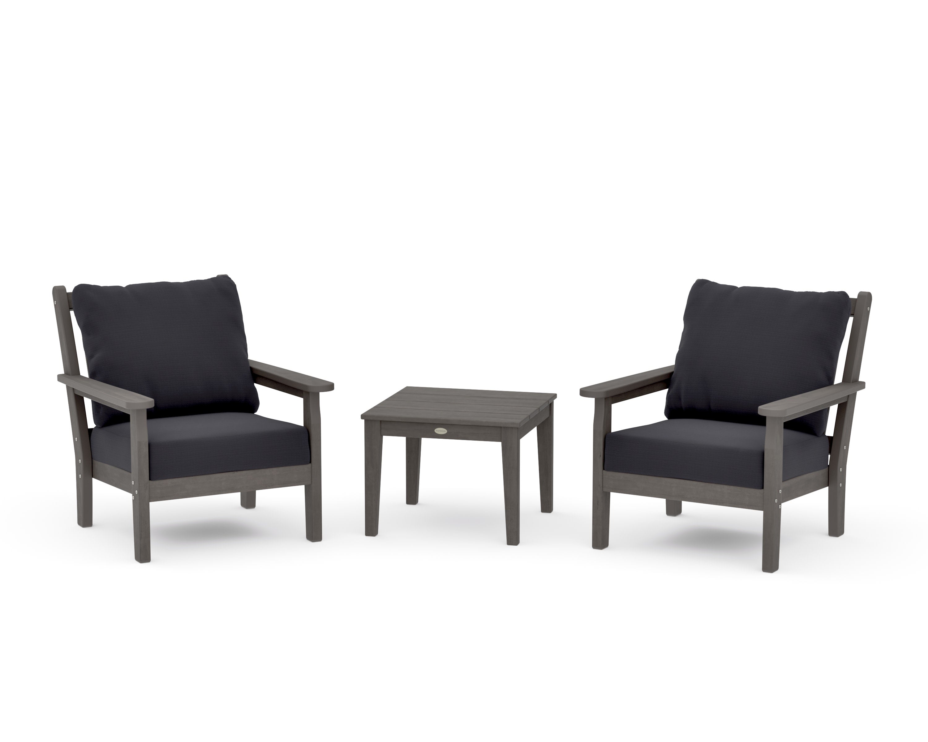 Chippendale 3-Piece Deep Seating Set in Driftwood / Midnight Linen