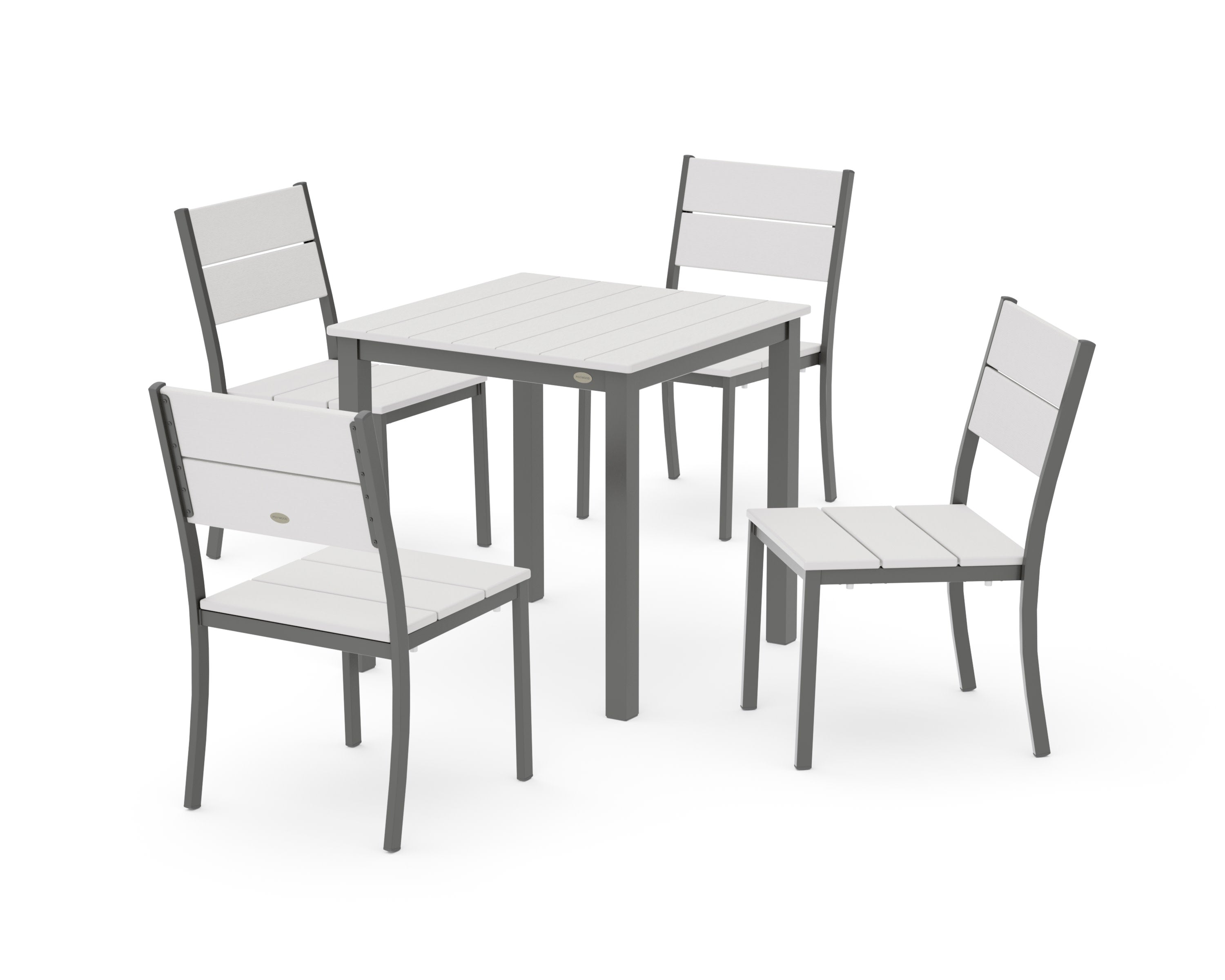Main Street 5-Piece Square Dining Set- Small in Charcoal / Vintage White