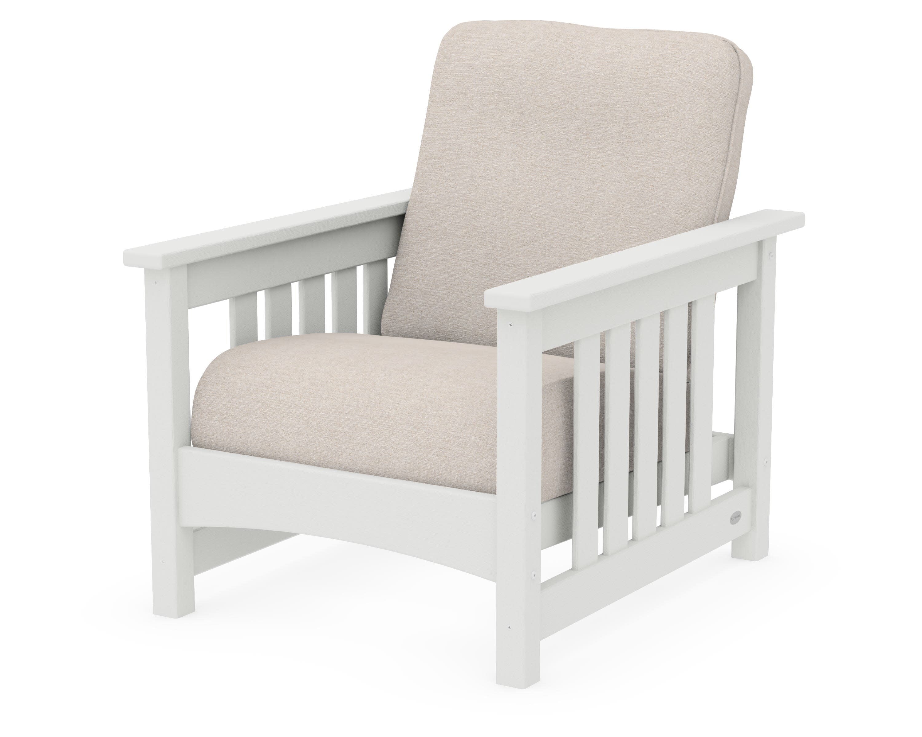 Club Mission Chair in Vintage White / Nuance Cloud