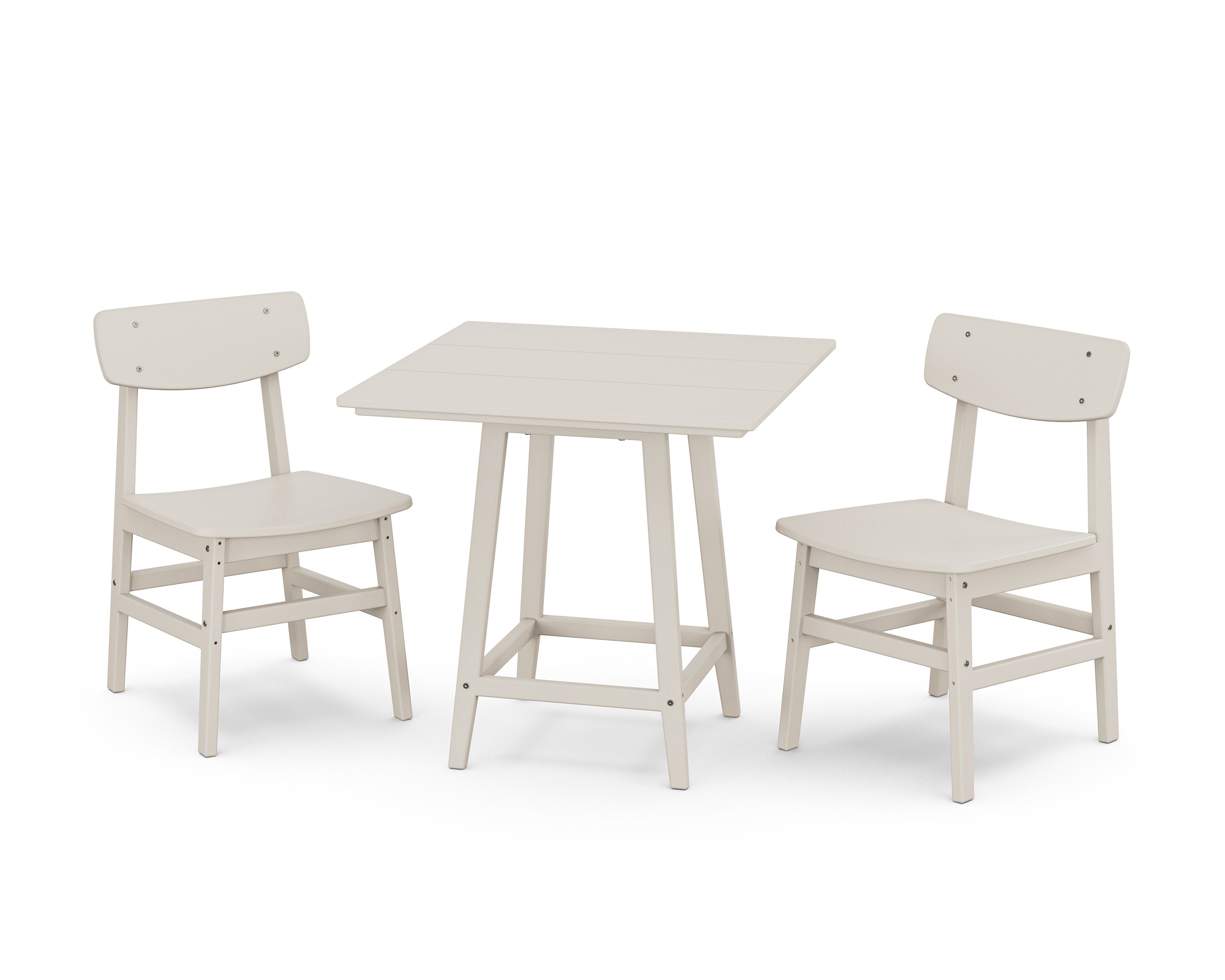 Modern Studio Urban Chair 3-Piece Bistro Dining Set in Sand