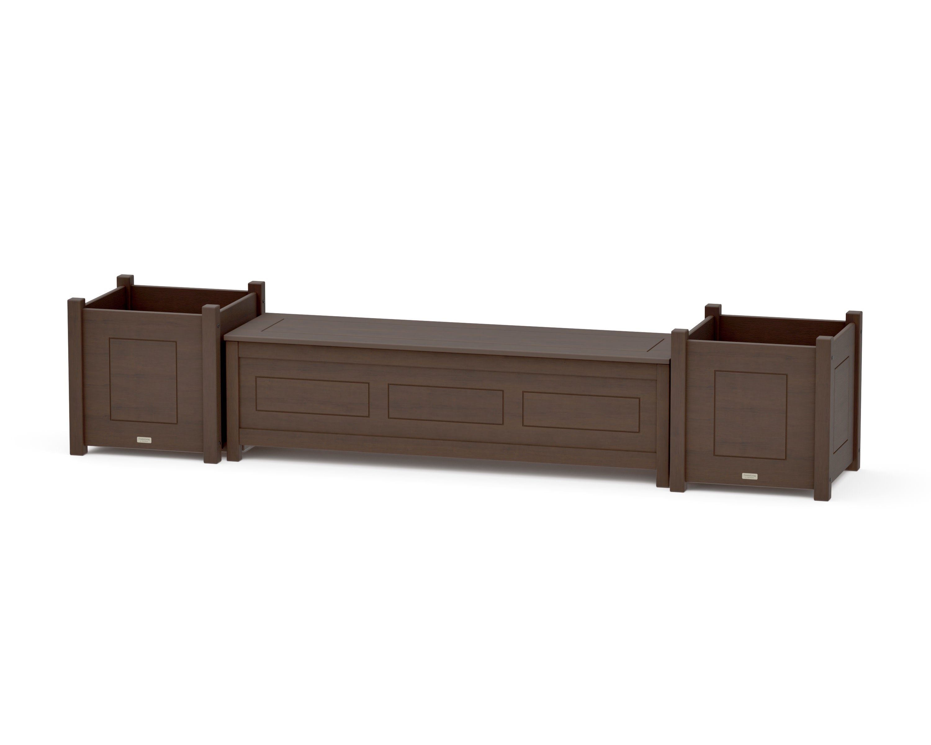 60" Country Living Straight Planter Storage Bench Set- Large in Kona