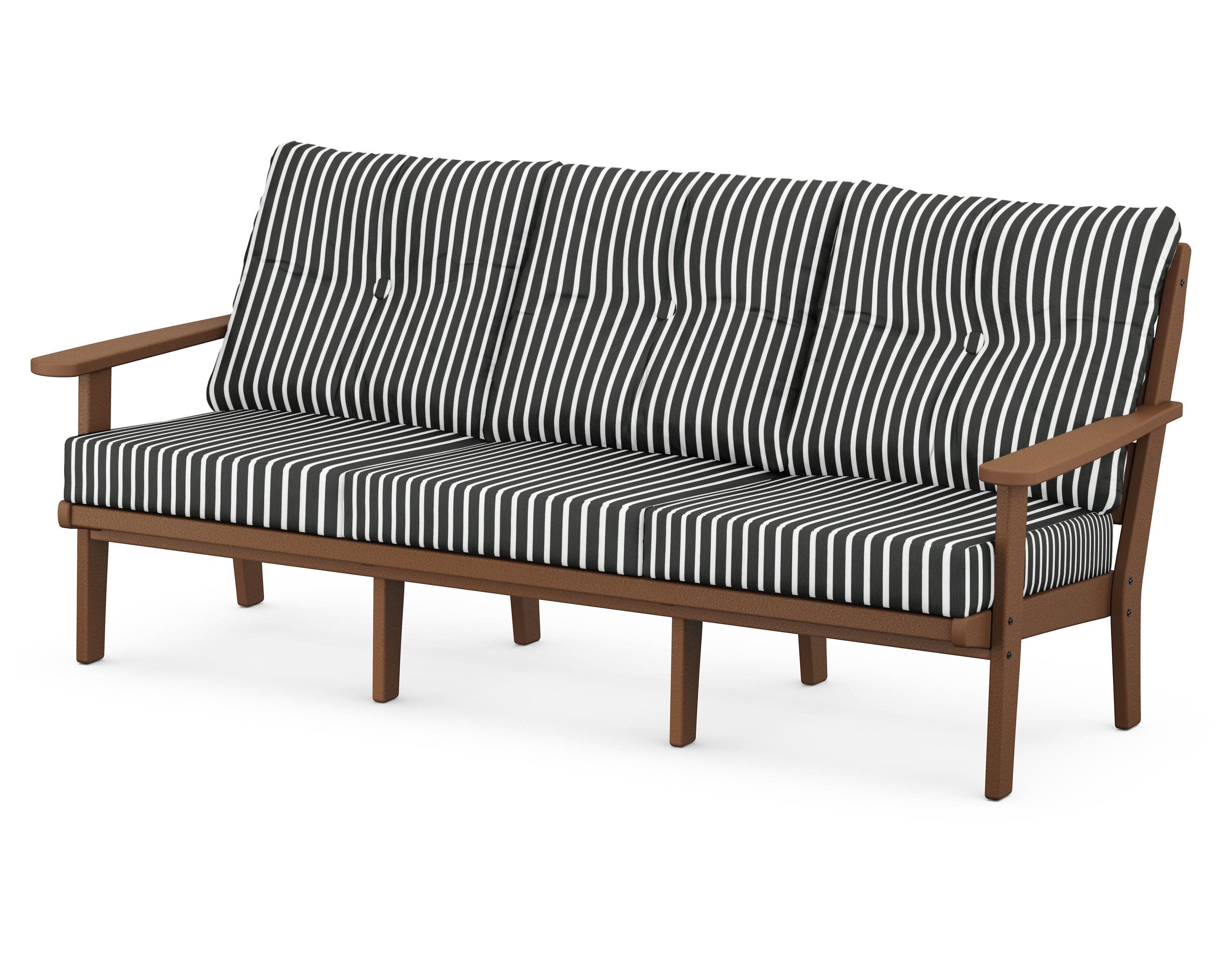 Lakeside Deep Seating Sofa in Teak / Shore Classic