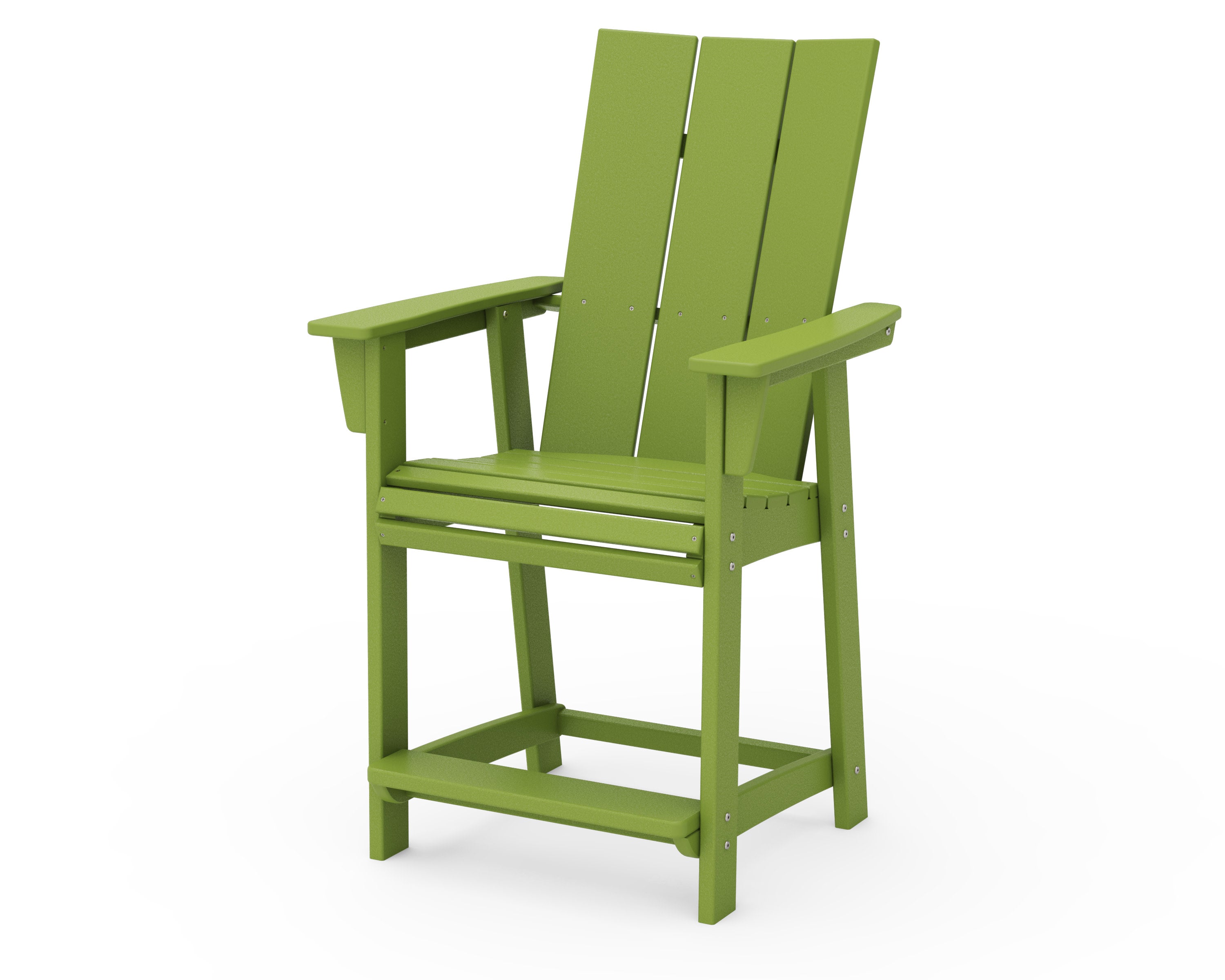 Modern Curveback Adirondack Counter Chair in Lime