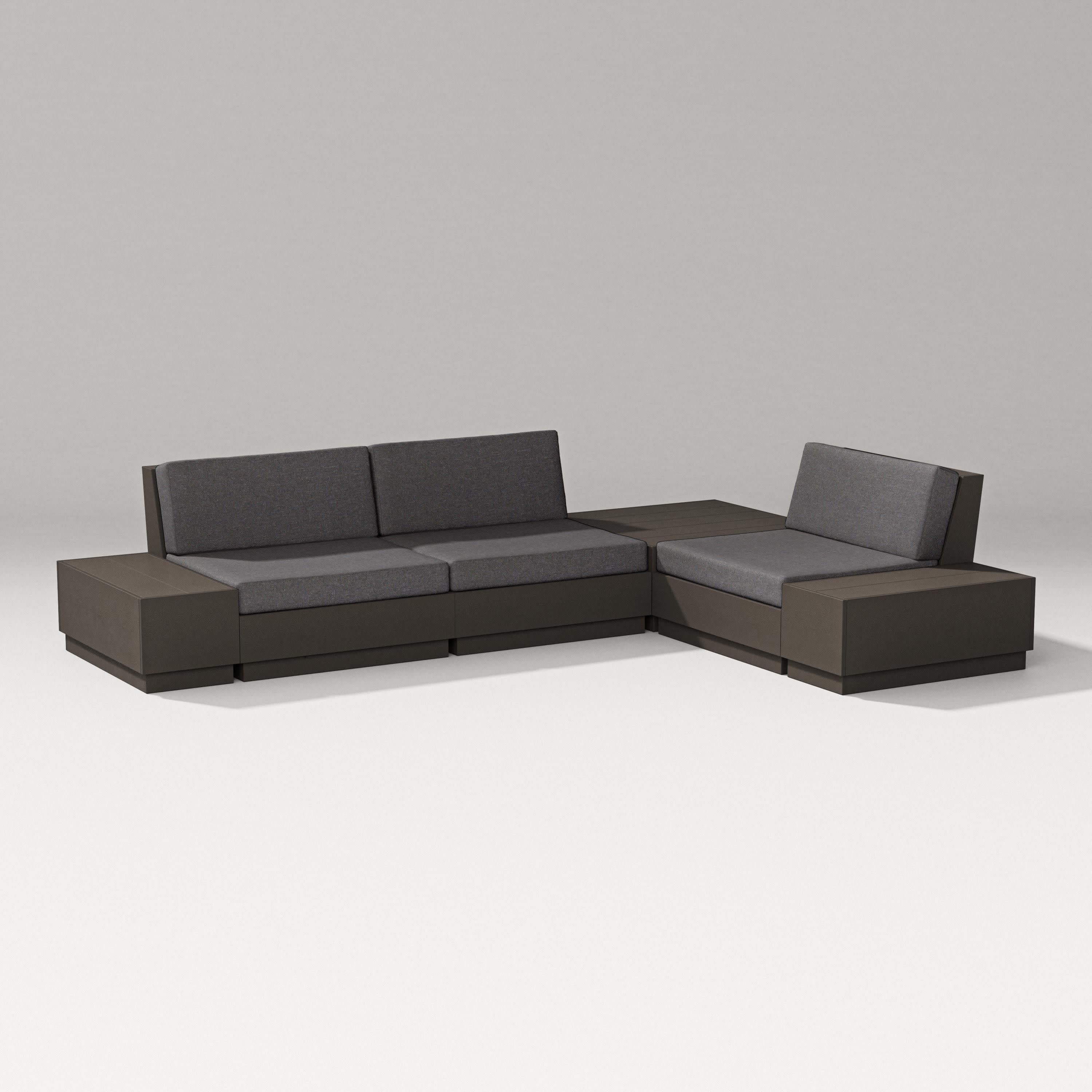 Elevate 6-Piece Corner Sectional in Vintage Coffee / Ash Charcoal