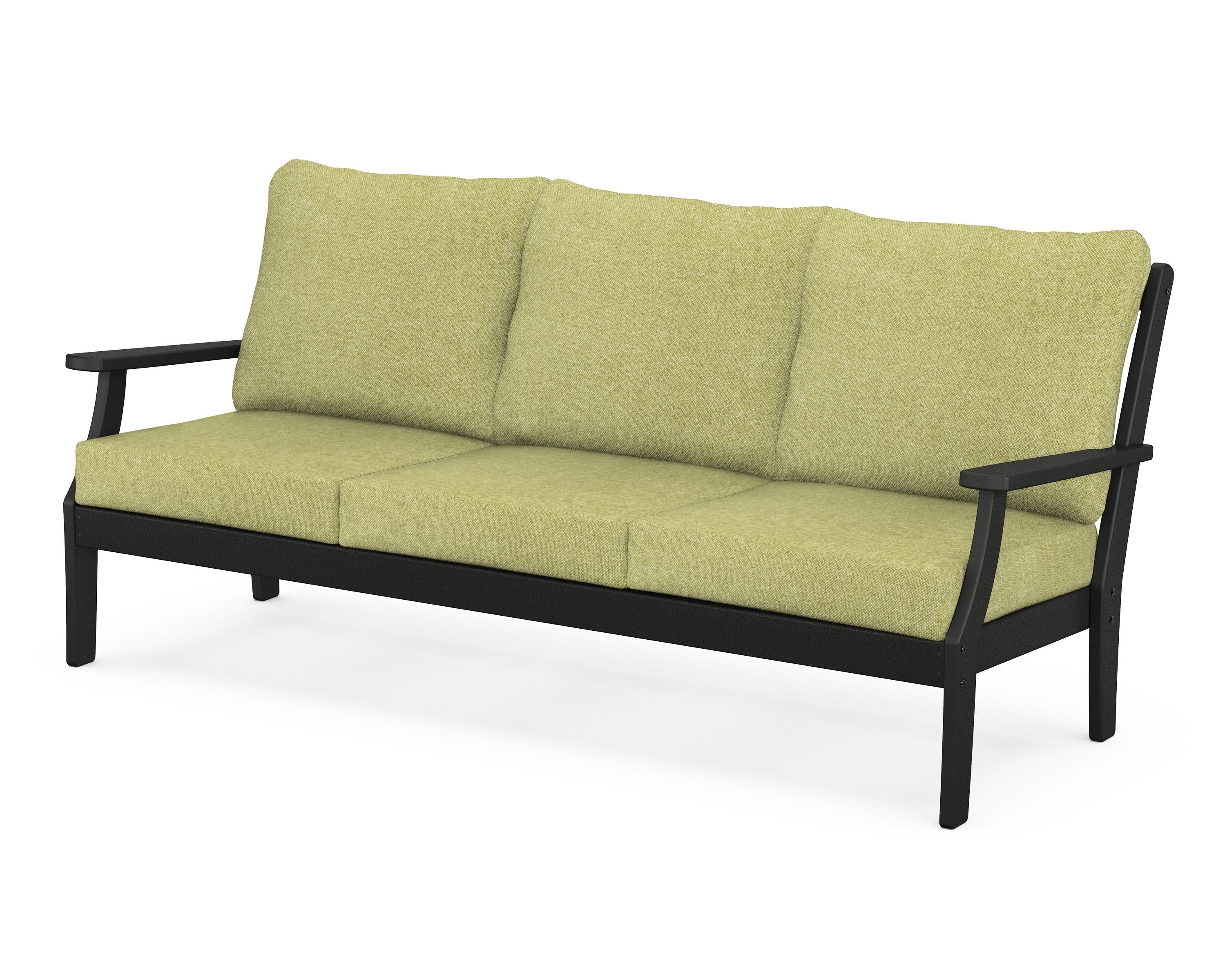 Braxton Deep Seating Sofa in Black / Chartreuse Boucle