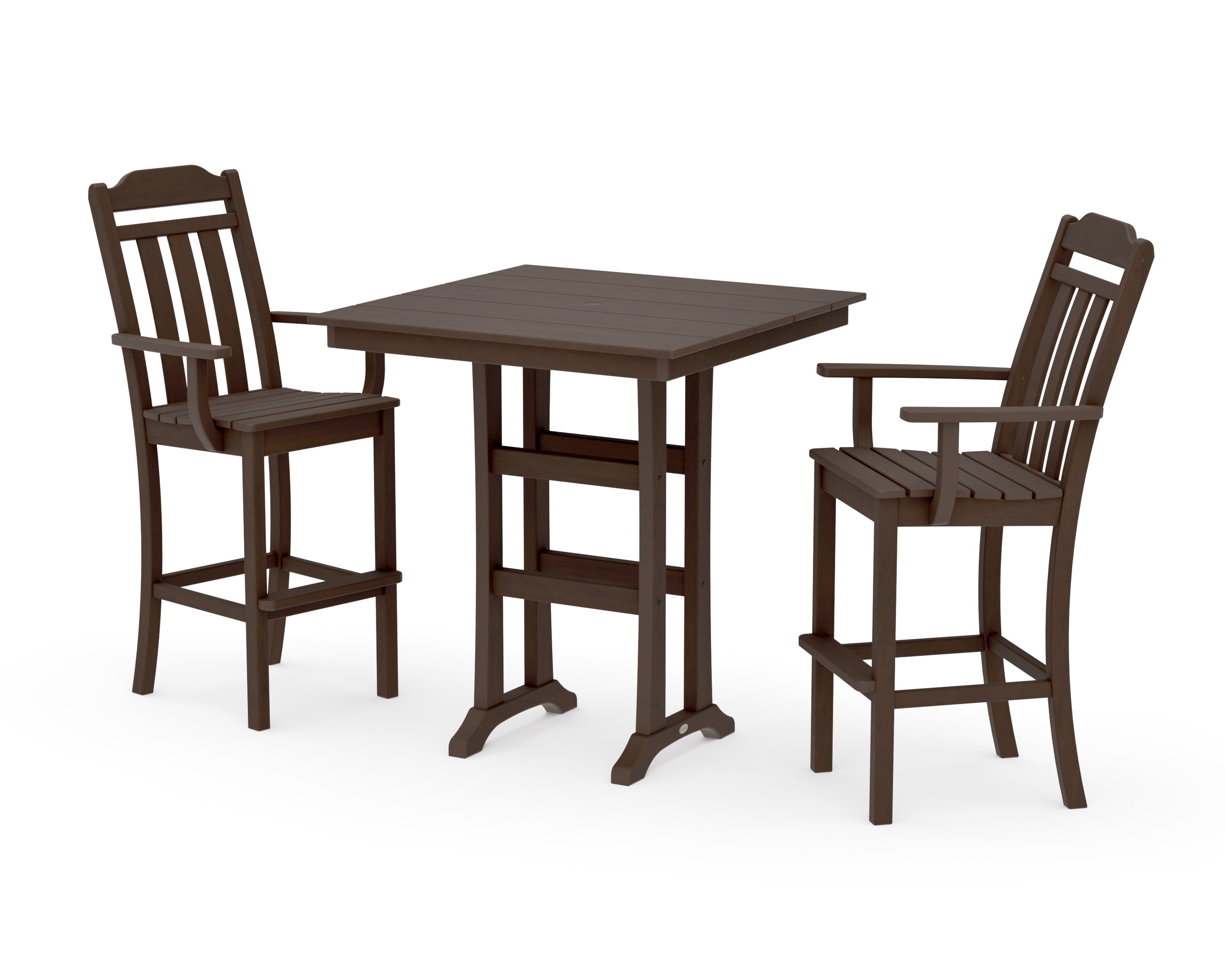 Cottage 3-Piece Farmhouse Bar Set with Trestle Legs in Kona